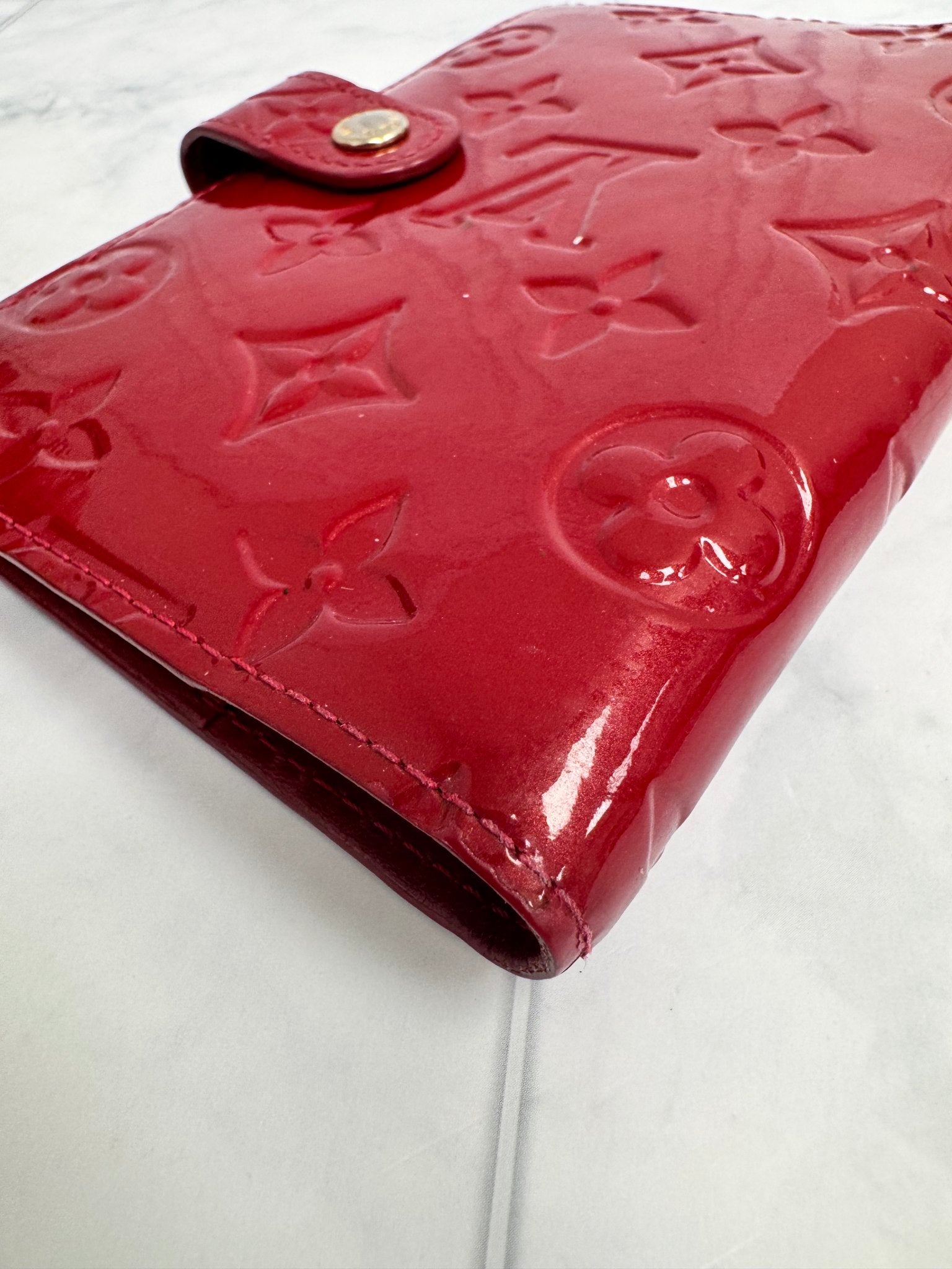 Louis Vuitton Red Vernis Monogram Agenda PM