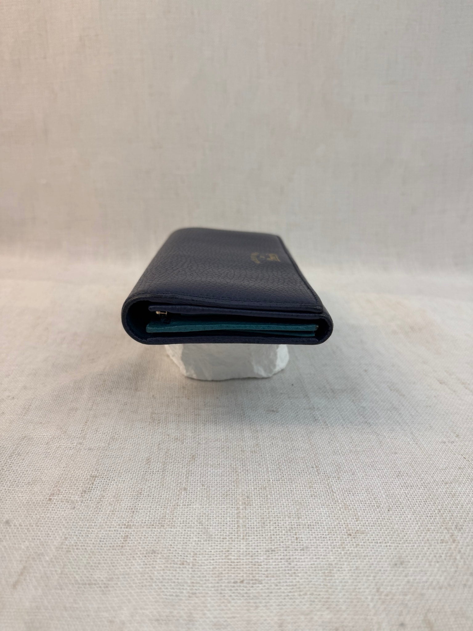 Gucci Navy Leather Swing Continental Long Wallet