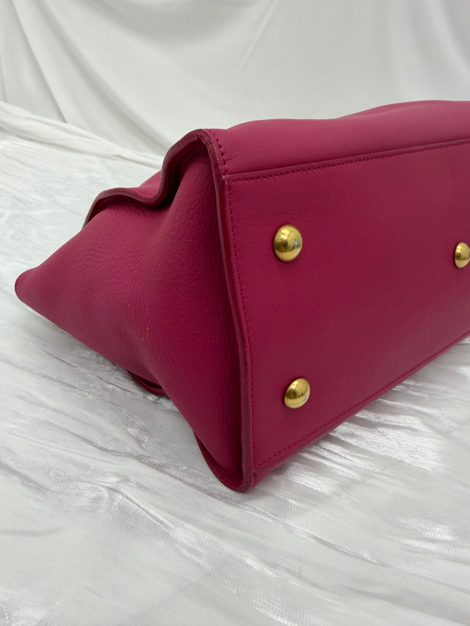 Saint Laurent YSL Dark Pink Leather Classic Y Handbag