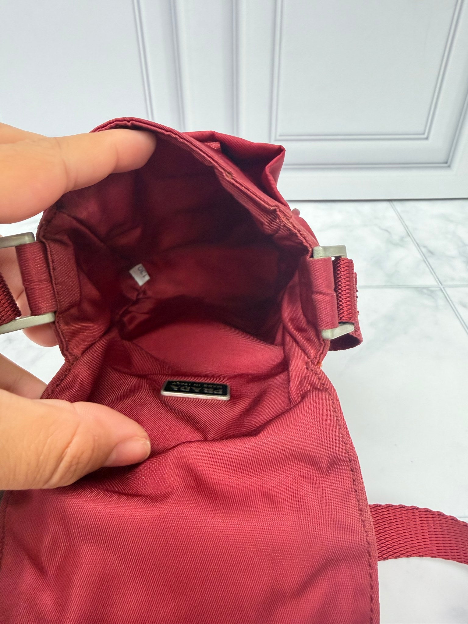 Prada Red Nylon Mini Crossbody Bag
