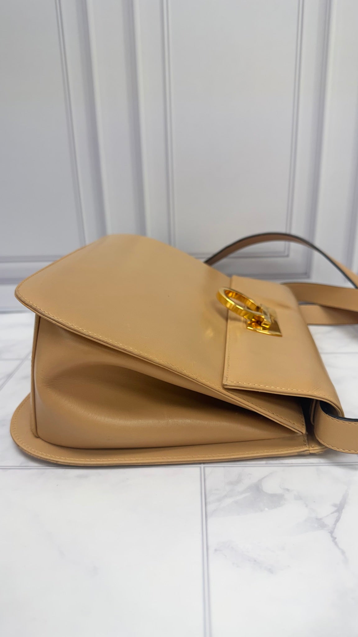 Salvatore Ferragamo Beige Leather Crossbody Bag