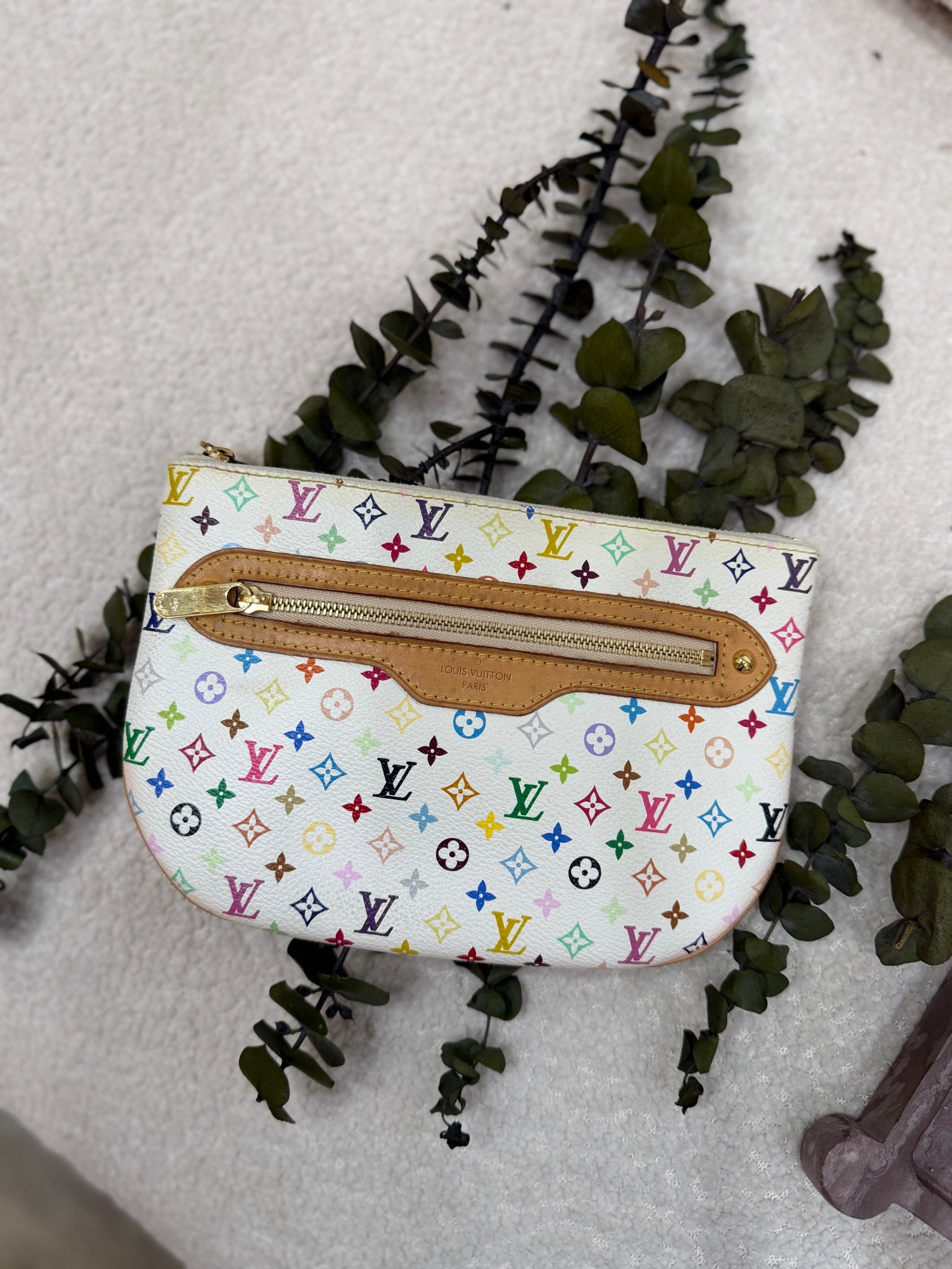 Louis Vuitton White Multicolor Monogram Dome Pouch
