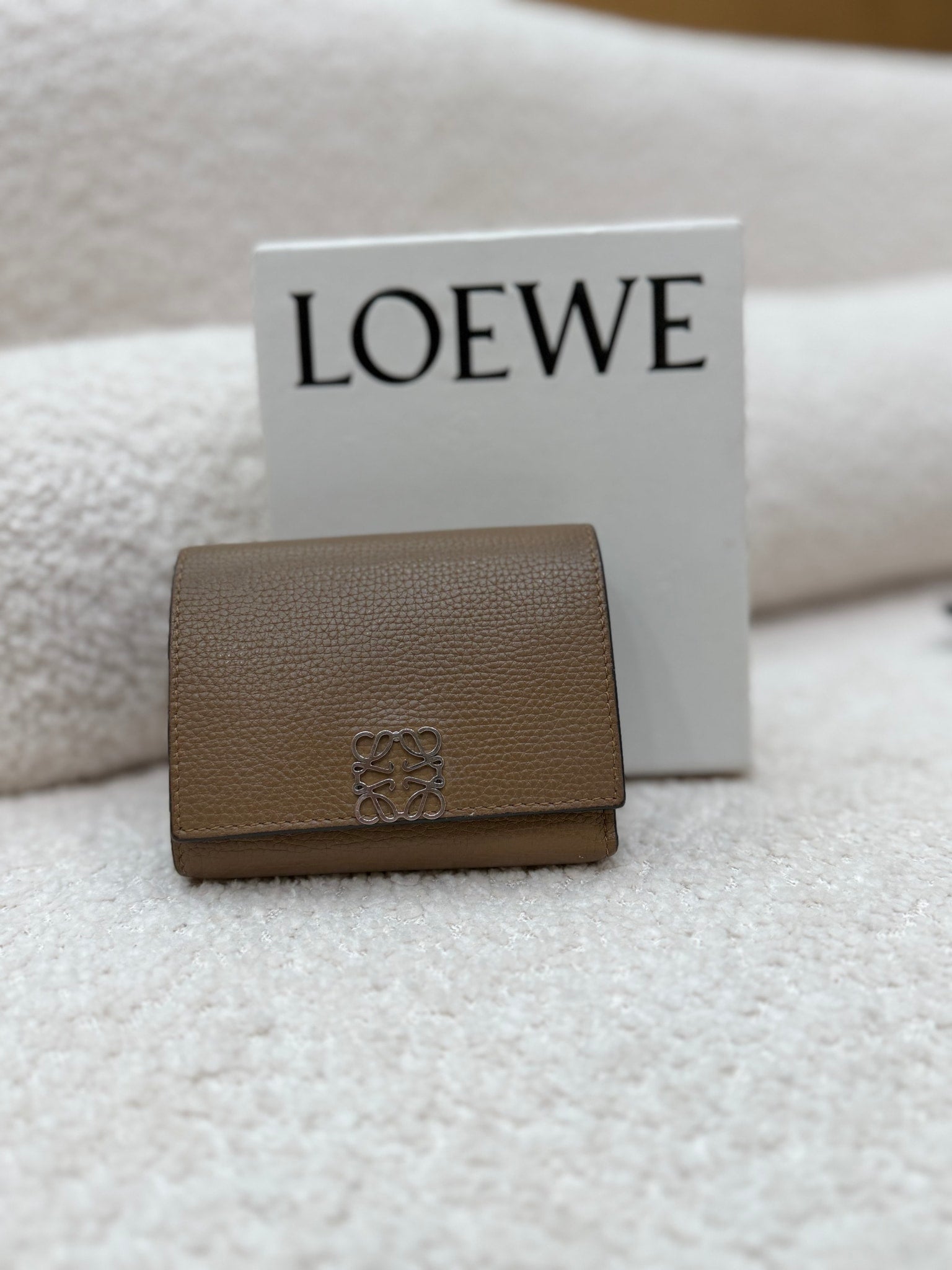 Loewe Brown Leather Anagram Trifold Wallet