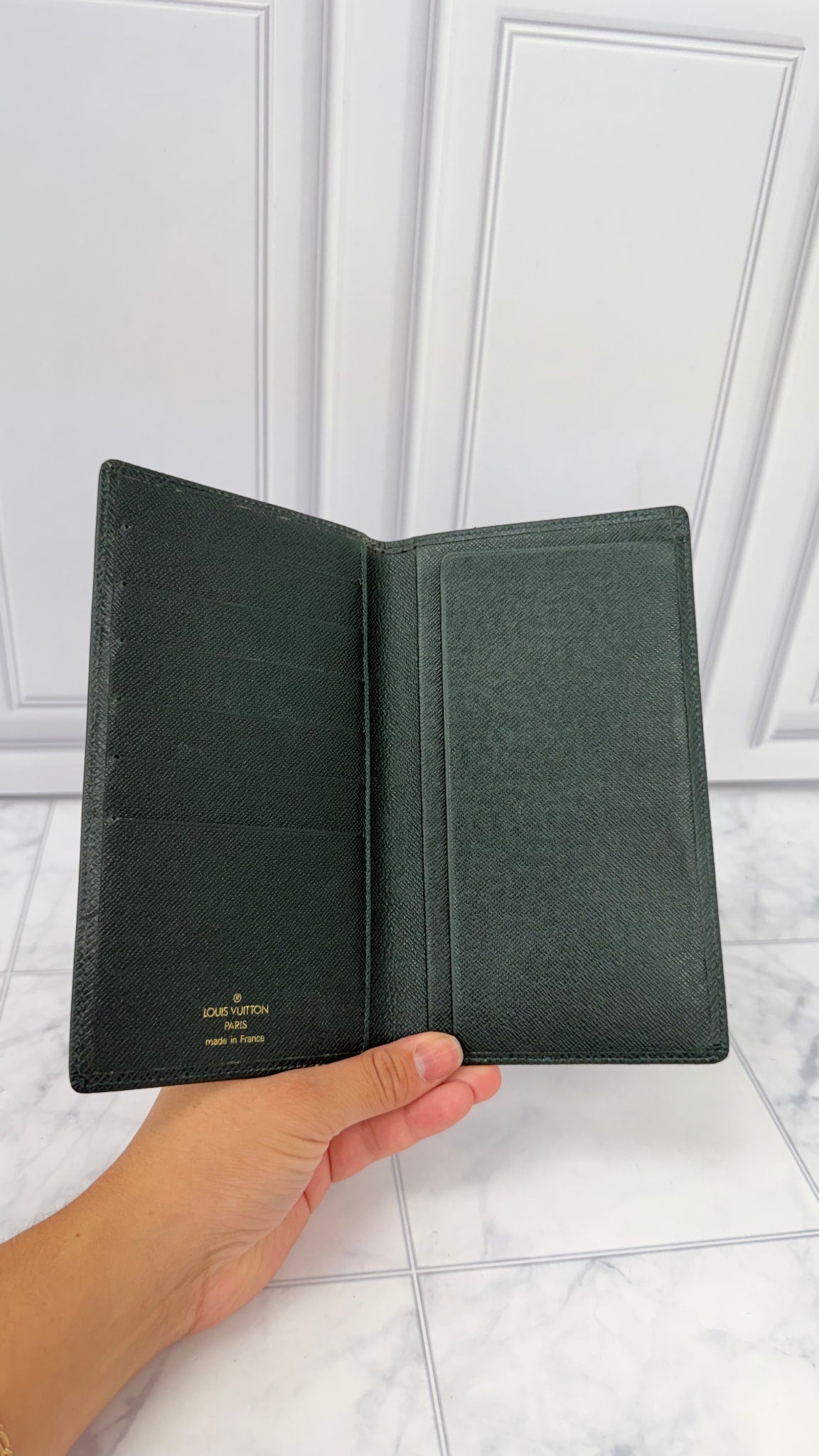 Louis Vuitton Green Taiga Leather Long Wallet