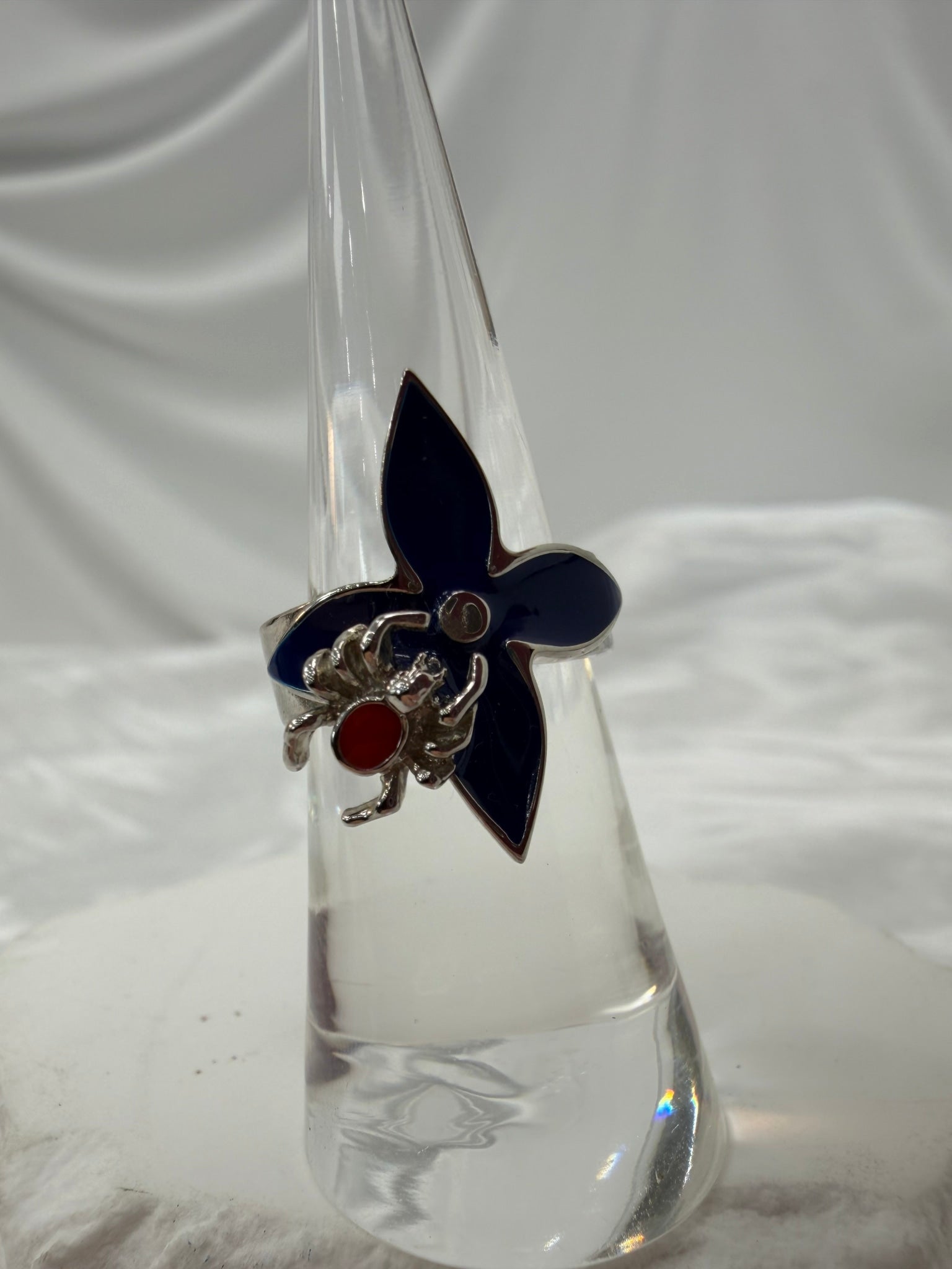 Louis Vuitton Red & Blue Enamel Fairy Tale Ring Size 5.5
