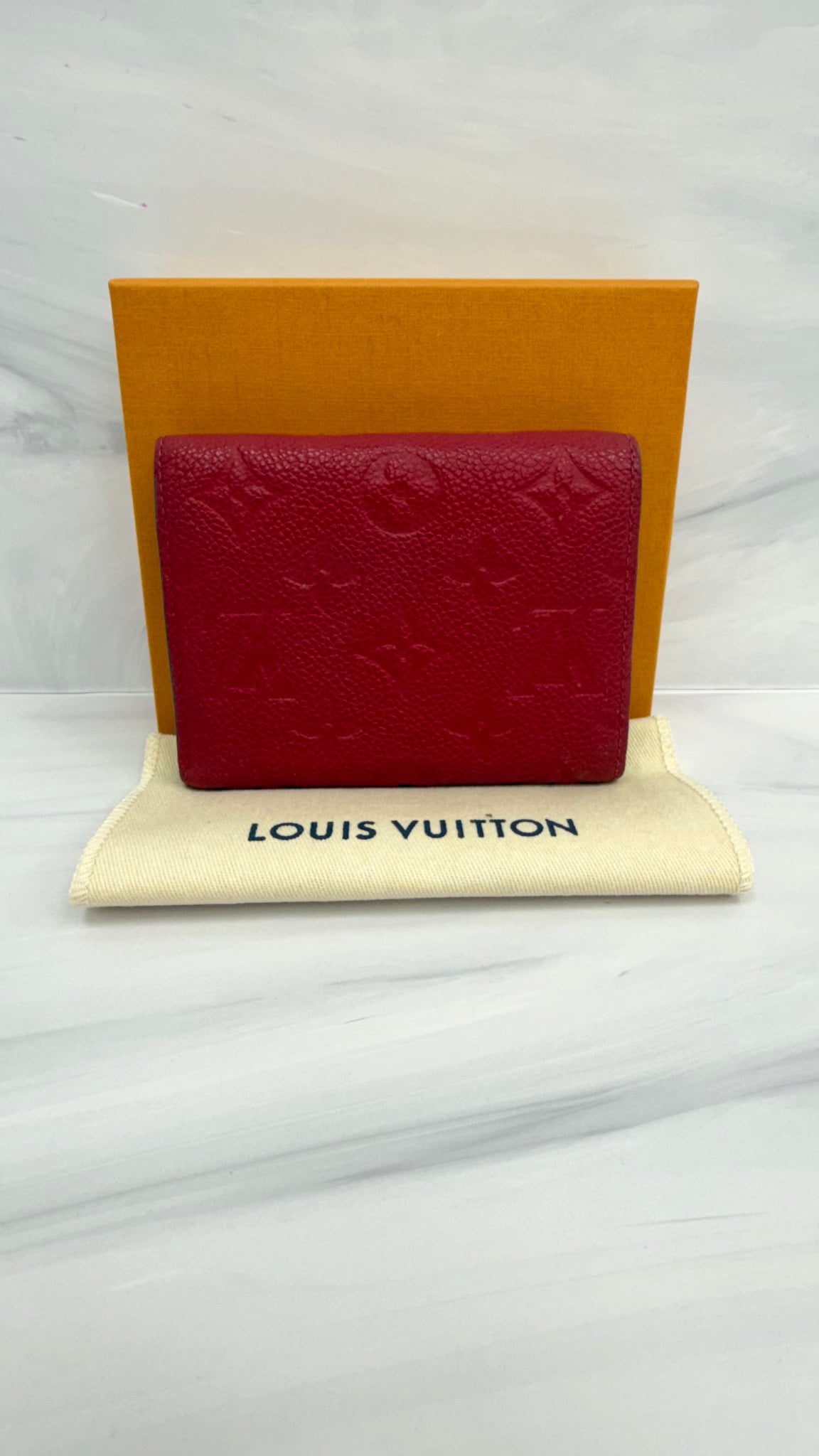 Louis Vuitton Red Empreinte Leather Trifold Wallet
