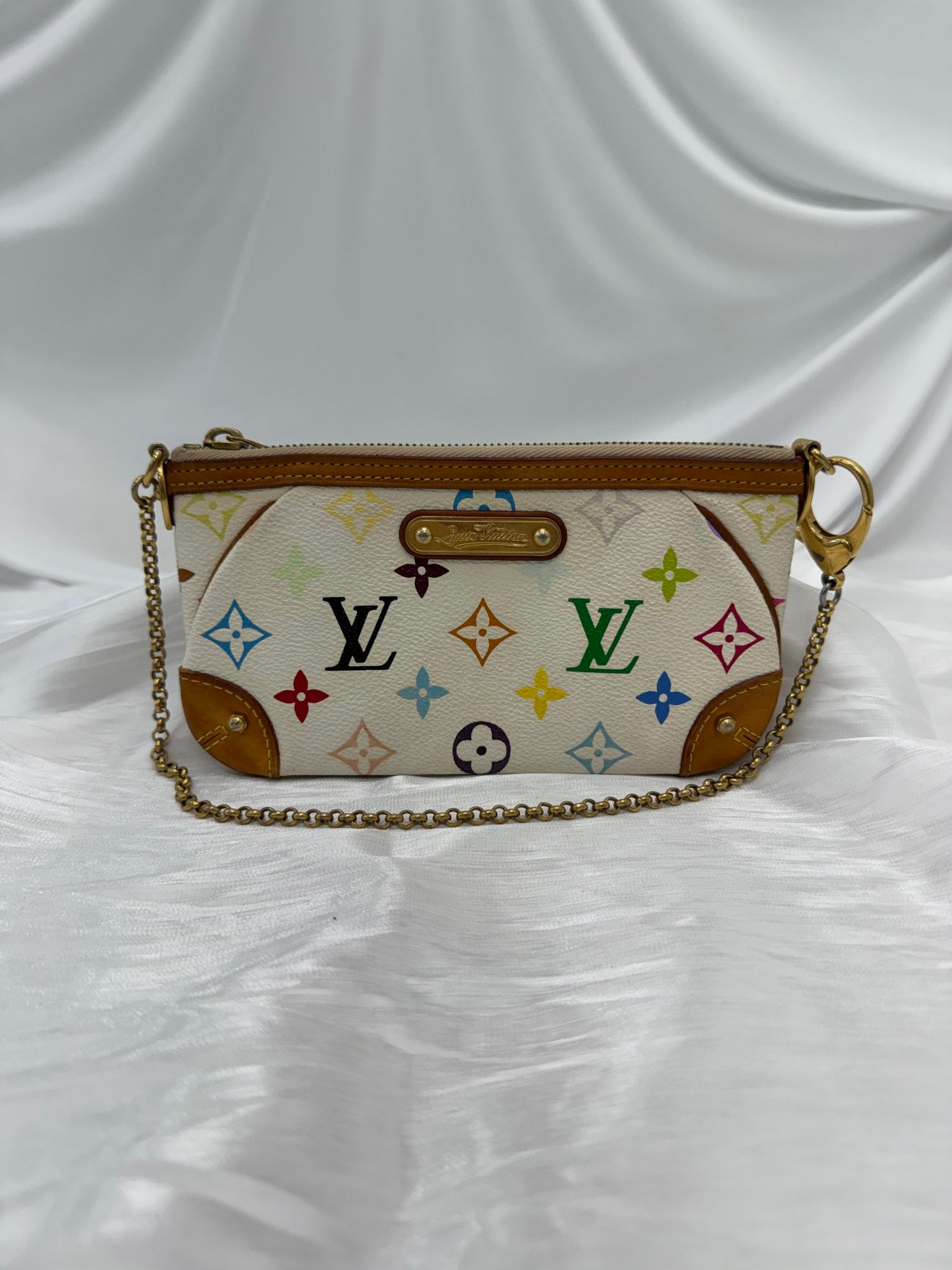 Louis Vuitton White Multicolore Monogram Milla MM Pochette