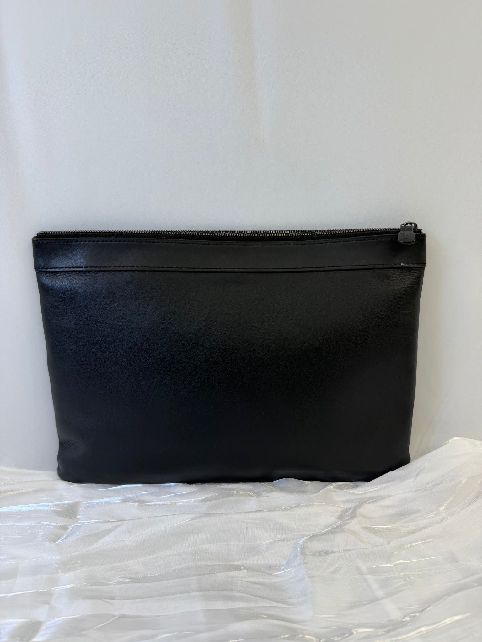 Louis Vuitton Black Leather Monogram Shadow Pochette