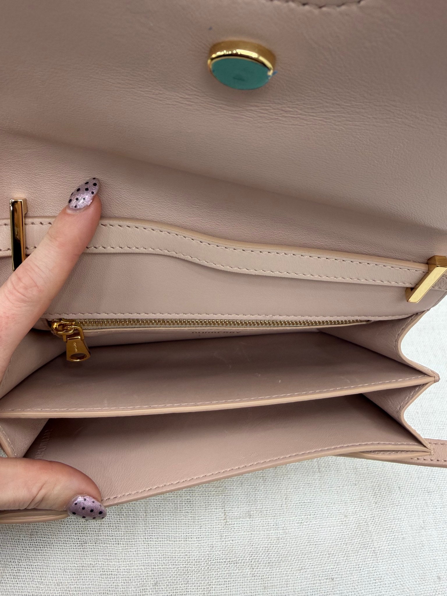 Burberry Dusty Rose Leather Small TB Crossbody