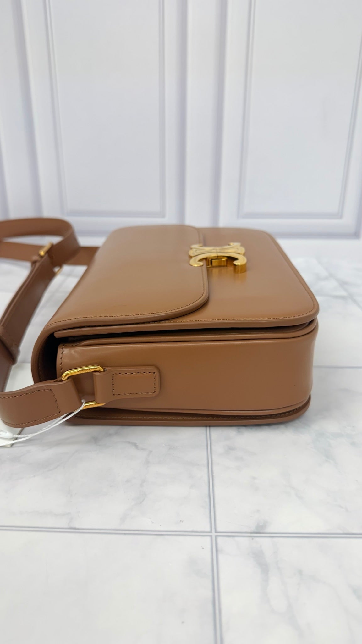 LIKE NEW - Celine Brown Leather Classique Triomphe Crossbody Bag