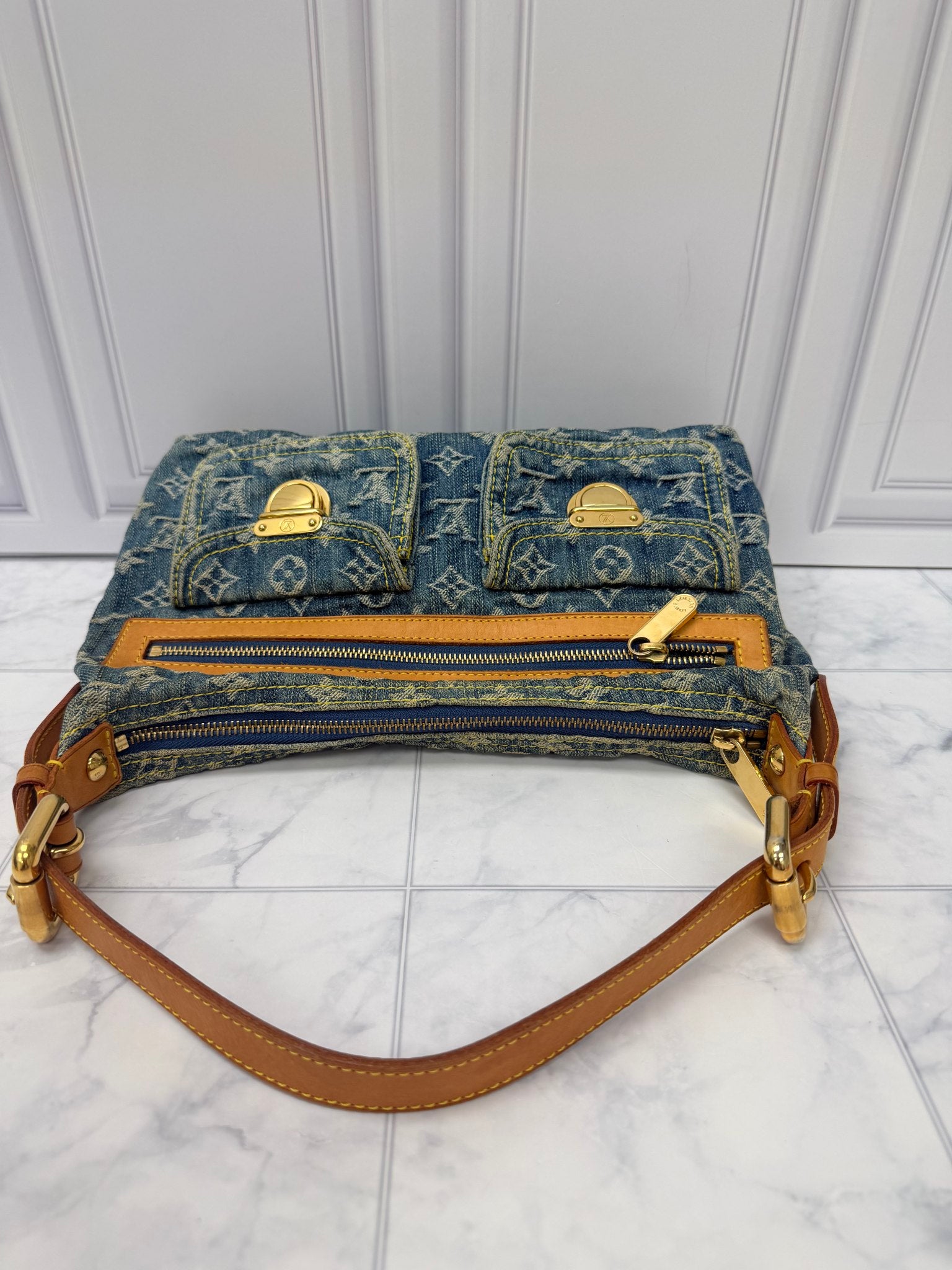Louis Vuitton Monogram Blue Denim Shoulder Bag