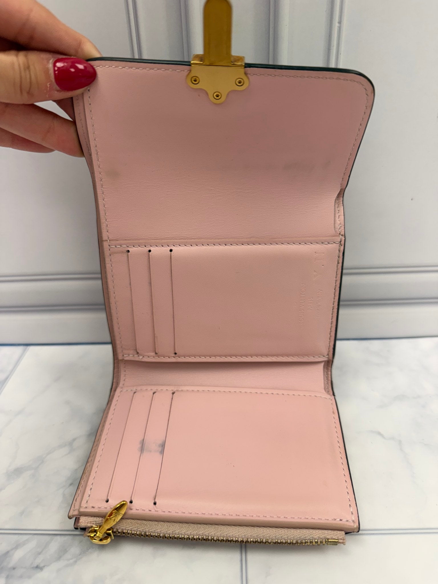 Louis Vuitton Pink Monogram Vernis Cherrywood Compact Wallet