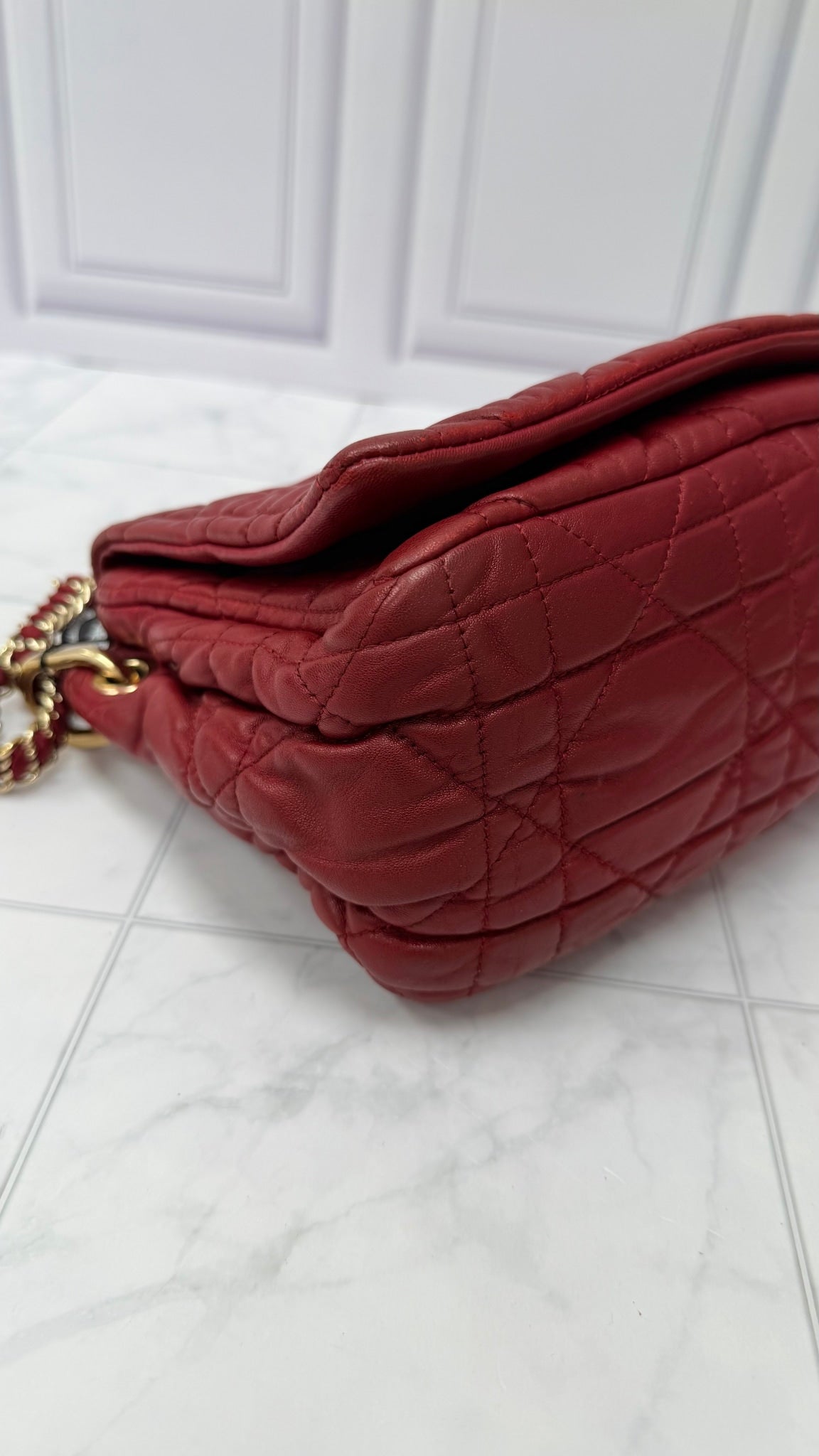 Christian Dior Marmoon Quilted Leather Delices Shoulder Bag