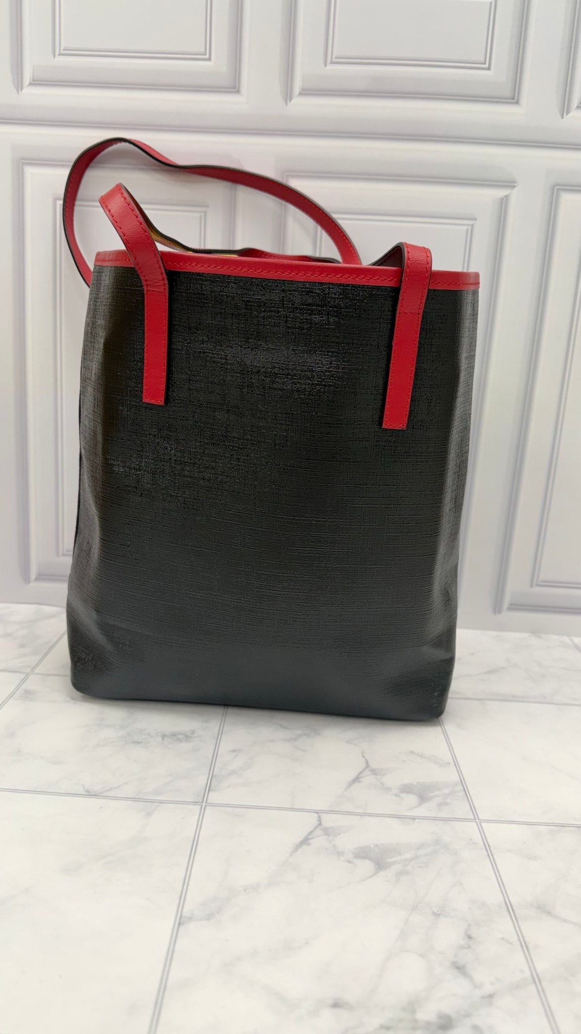 Versace Black Leather Tote Bag