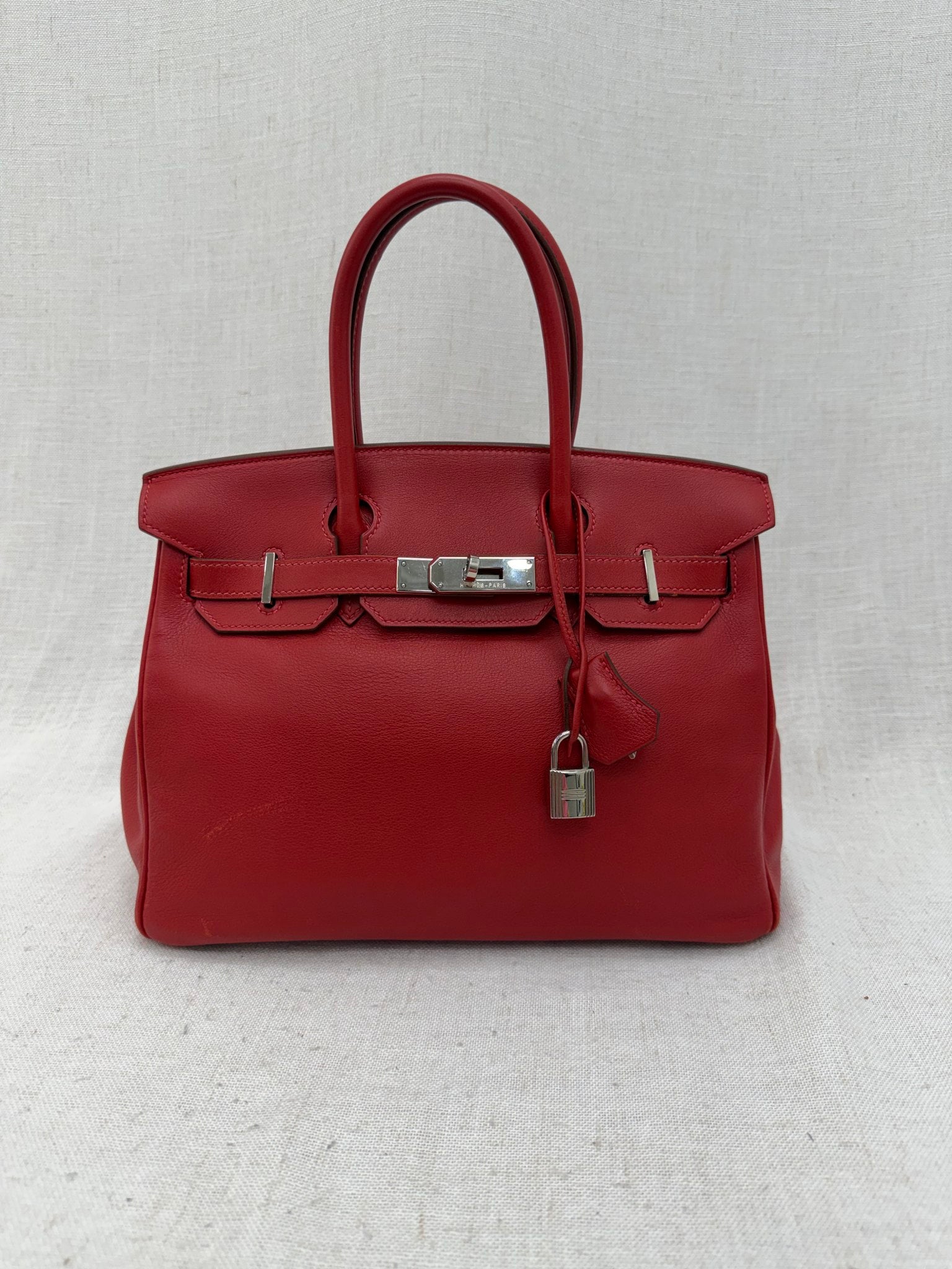 Hermes Rouge Vif Red Swift Leather Birkin 30