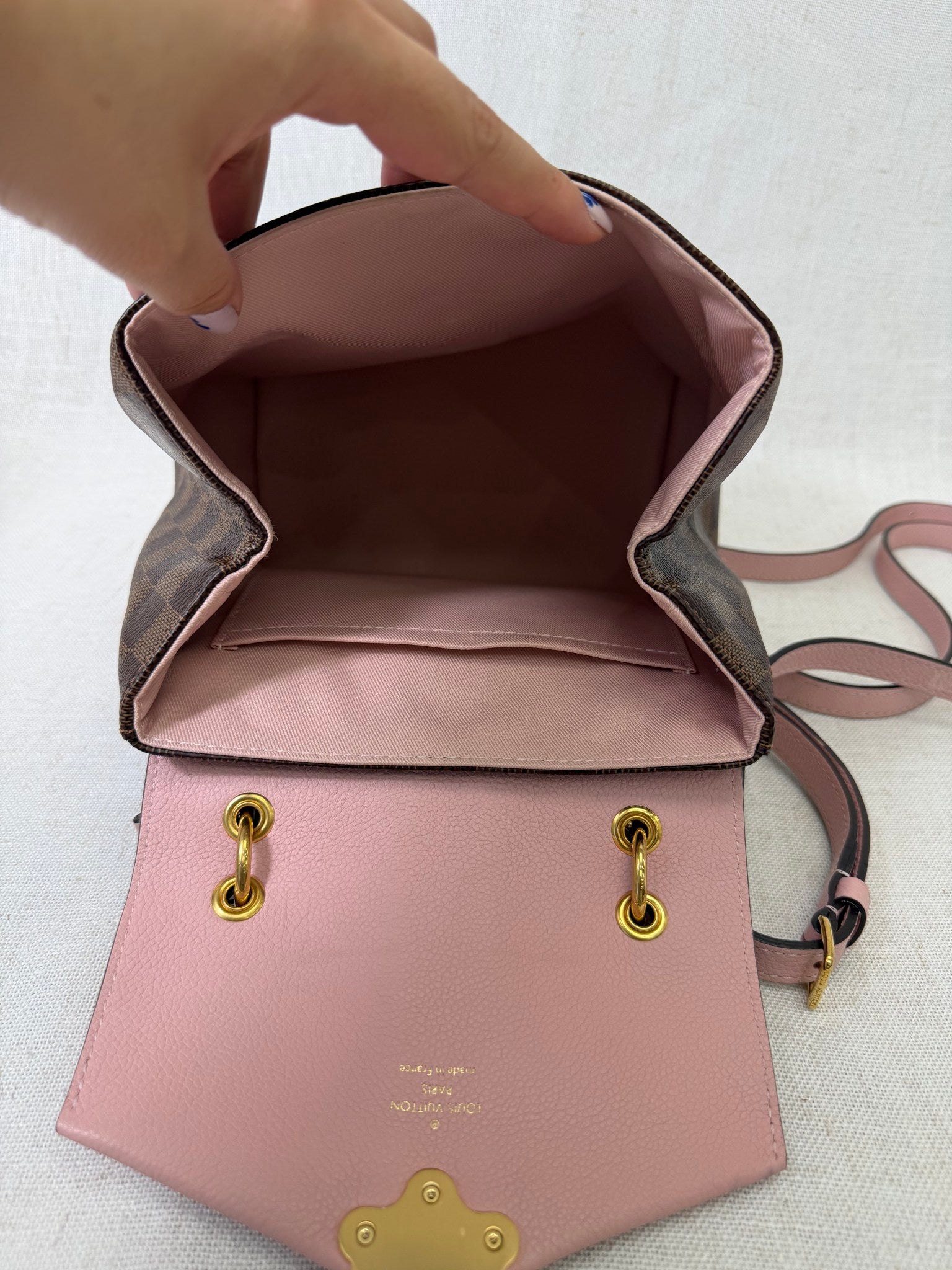 Louis Vuitton Pink Damier Ebene Canvas Clapton Backpack