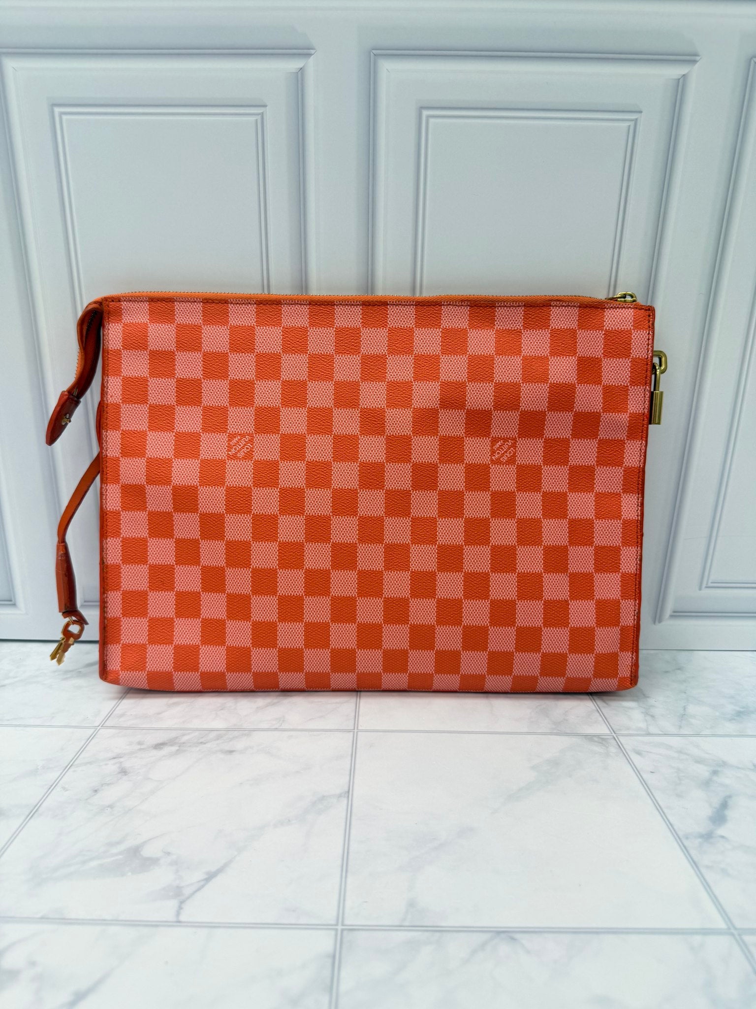 Louis Vuitton Orange Piment Damier Couleur Clutch