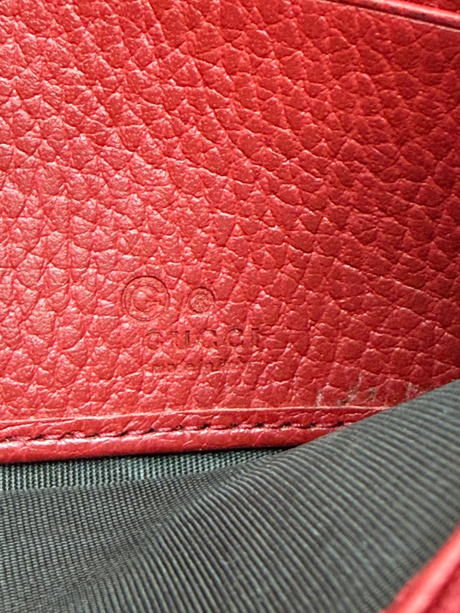 Gucci Red Leather Interlocking G Long Wallet