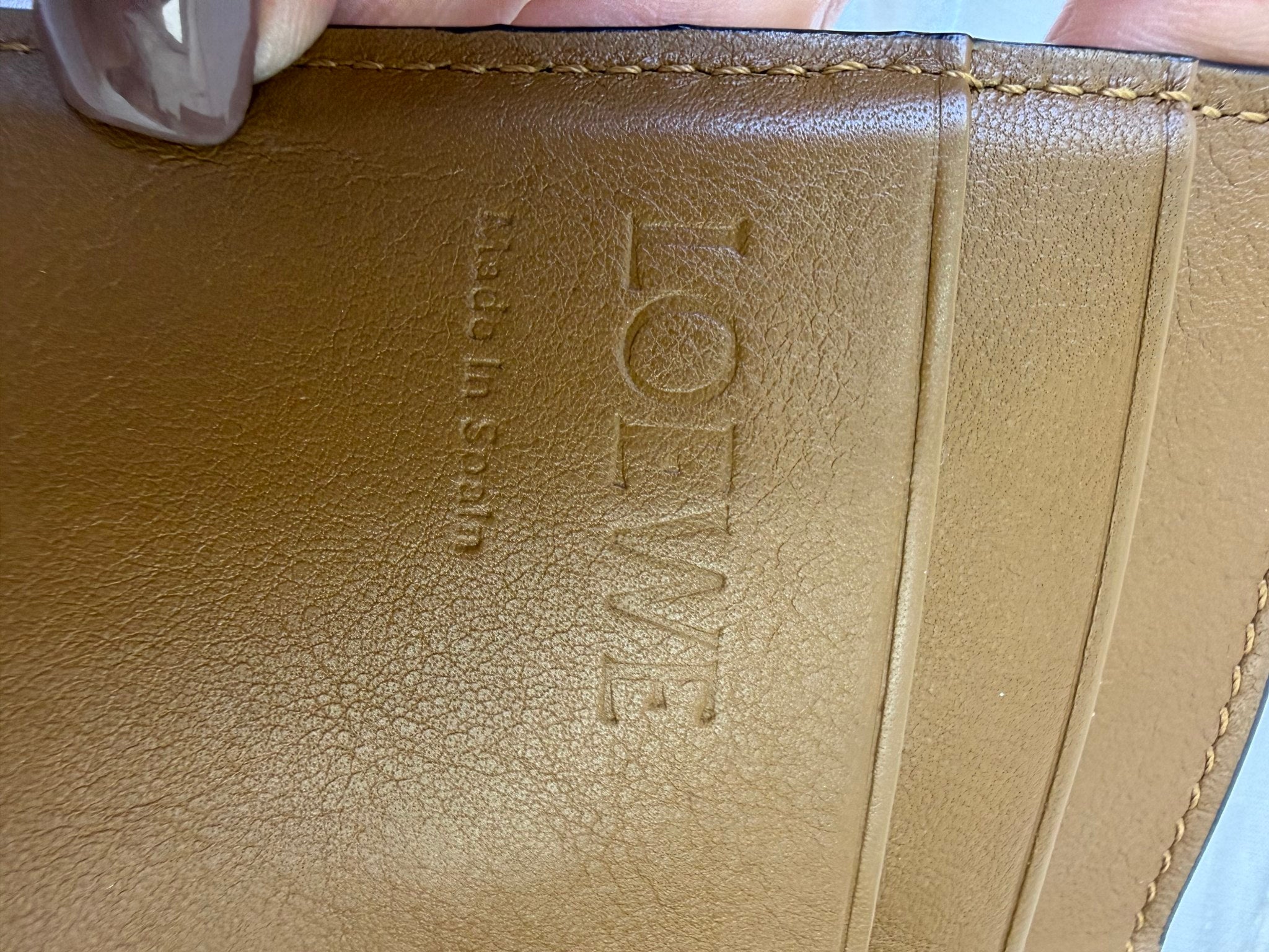 Loewe Brown Leather Anagram Trifold Wallet