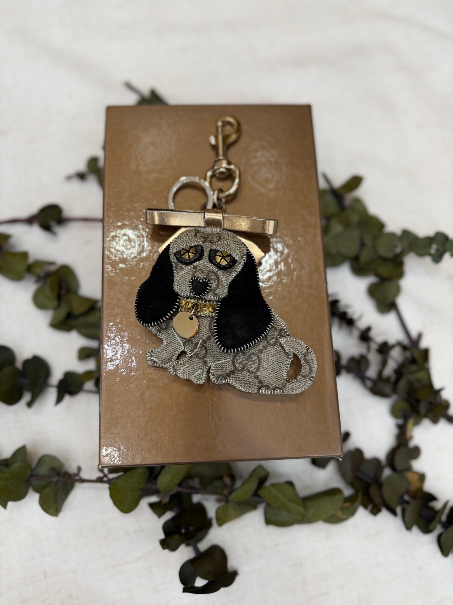 Gucci GG Supreme Dog Key Chain