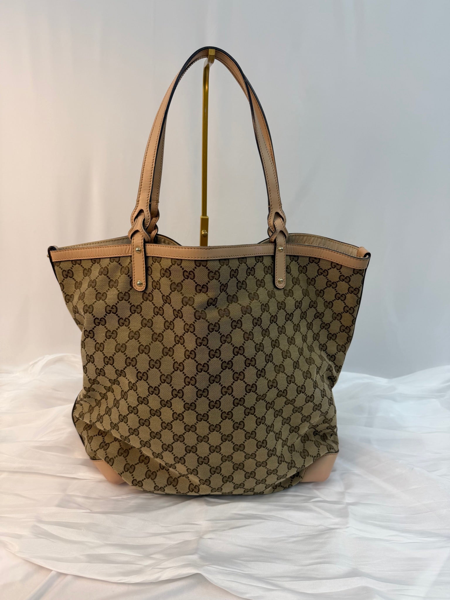 Gucci Brown Canvas GG Print Craft Tote Bag