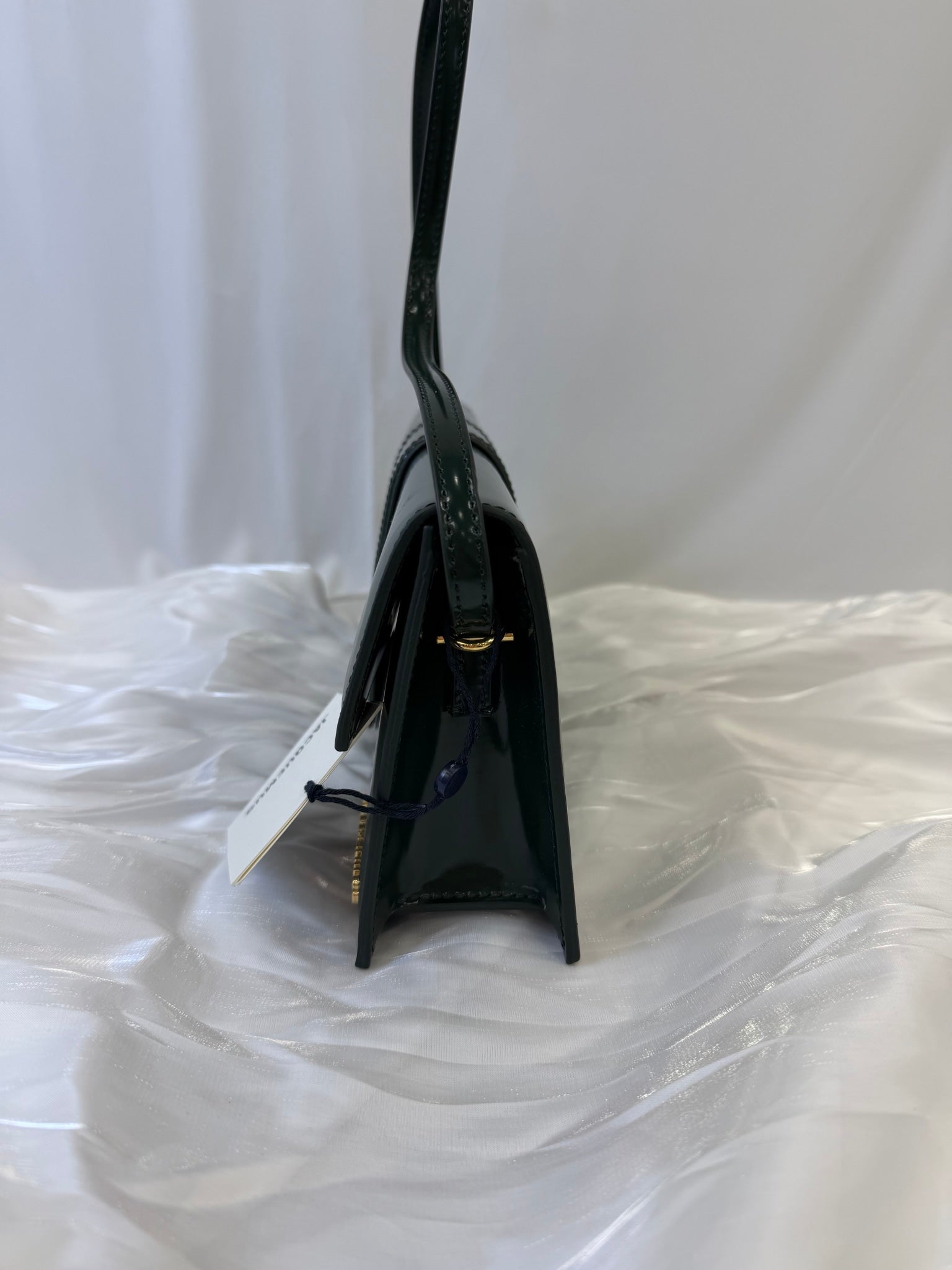 BRAND NEW-Jacquemus Green Patent Leather Le Grand Bambino Bag