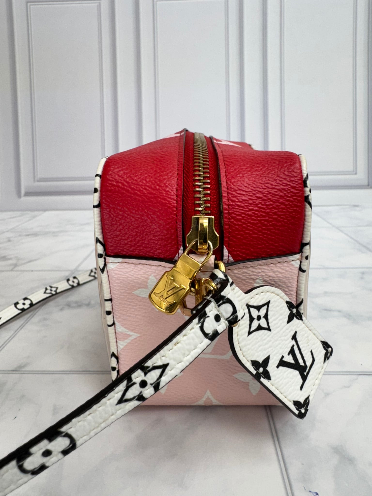 Louis Vuitton Red And Pink Monogram Giant Beach Pouch