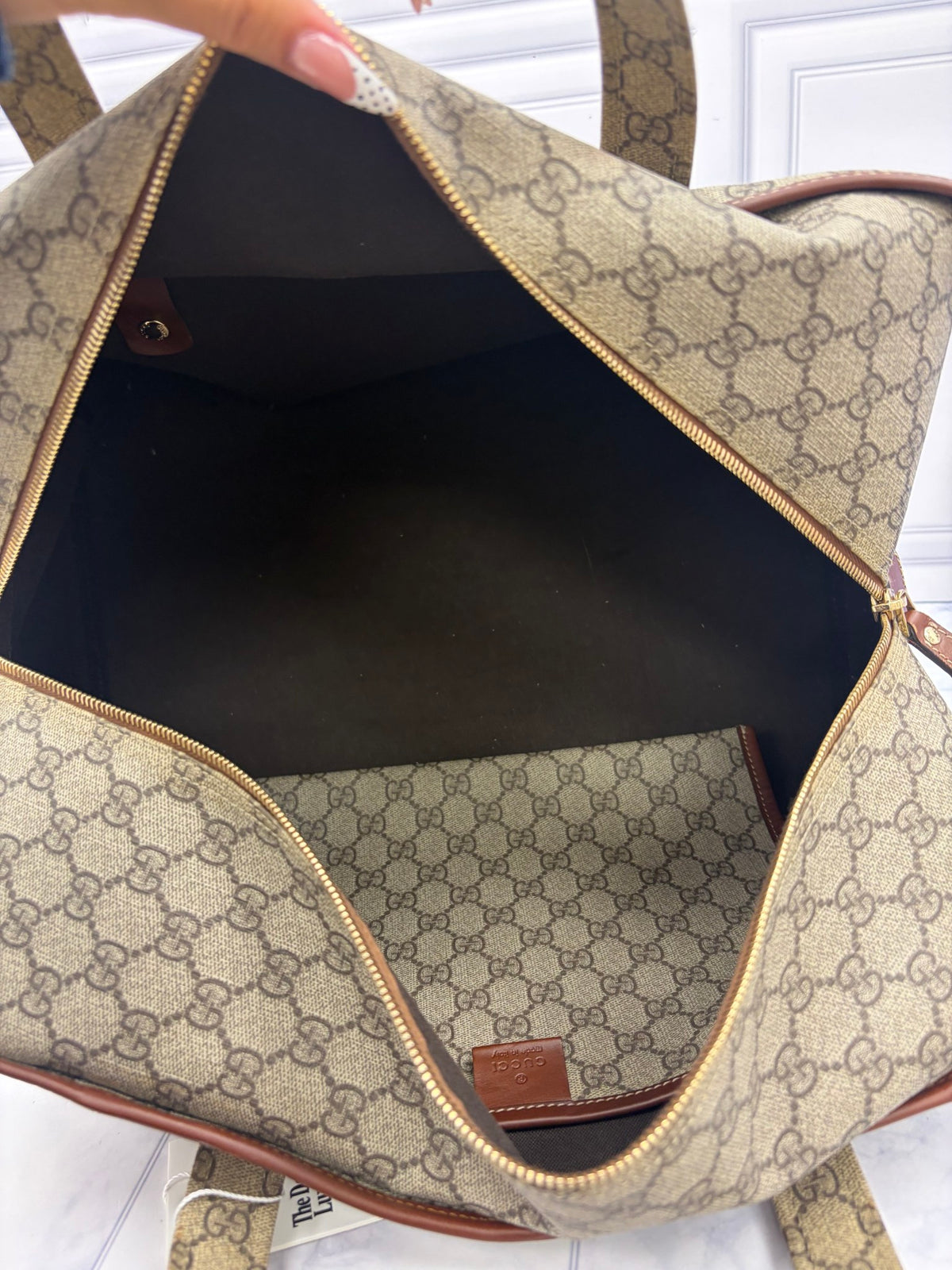 Gucci GG Supreme Canvas Sherry Line Duffle Bag