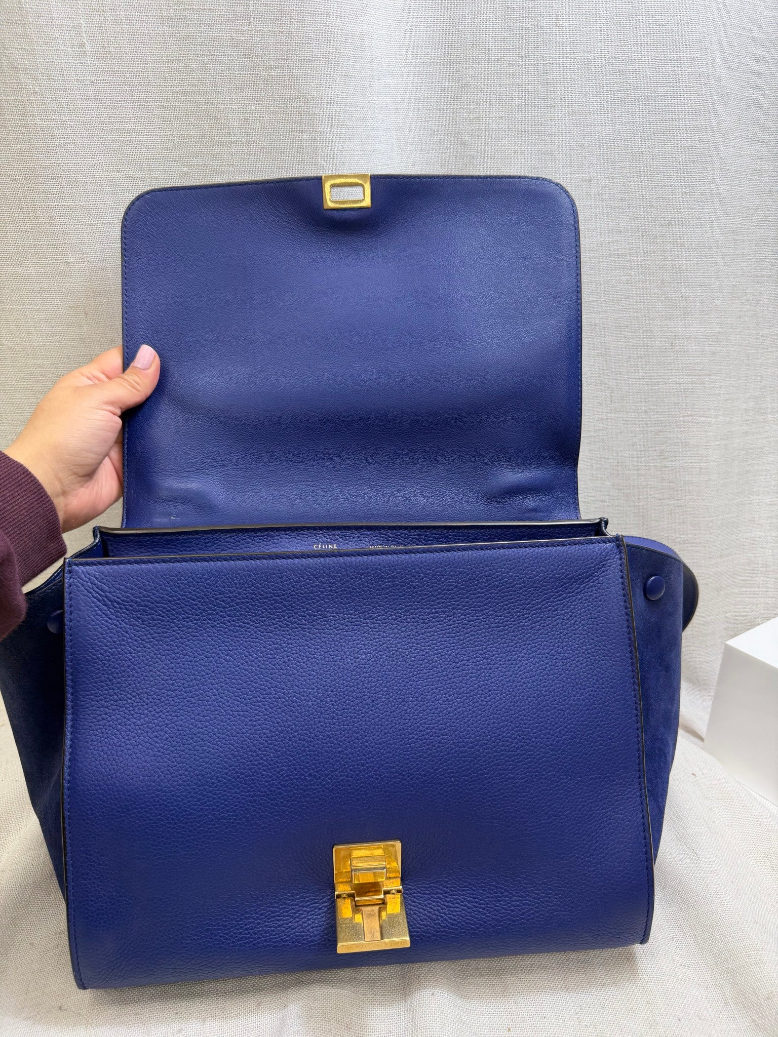 Celine Blue Leather Trapeze Bag