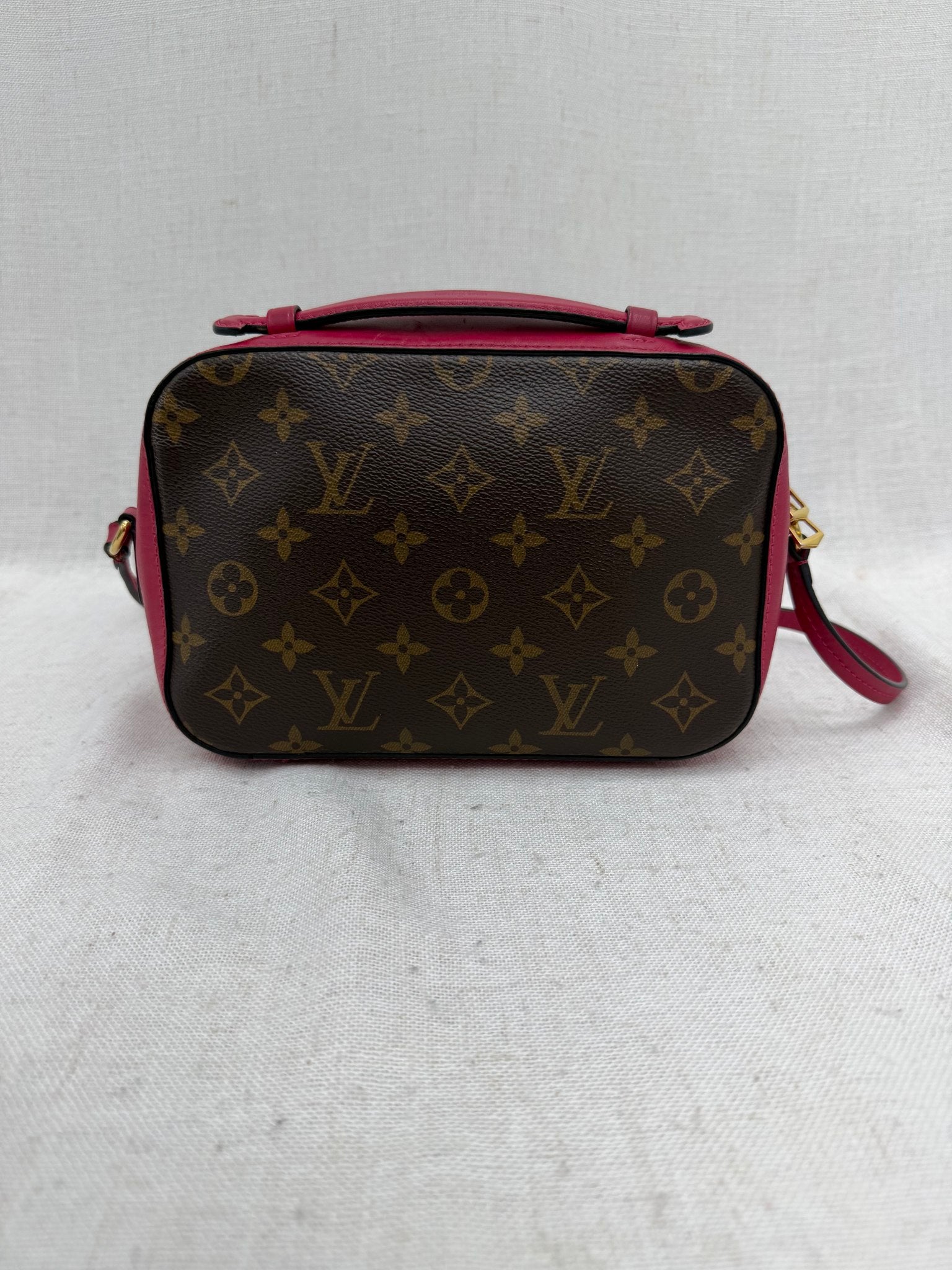 Louis Vuitton Monogram & Fuchsia Leather Saintonge Crossbody Bag