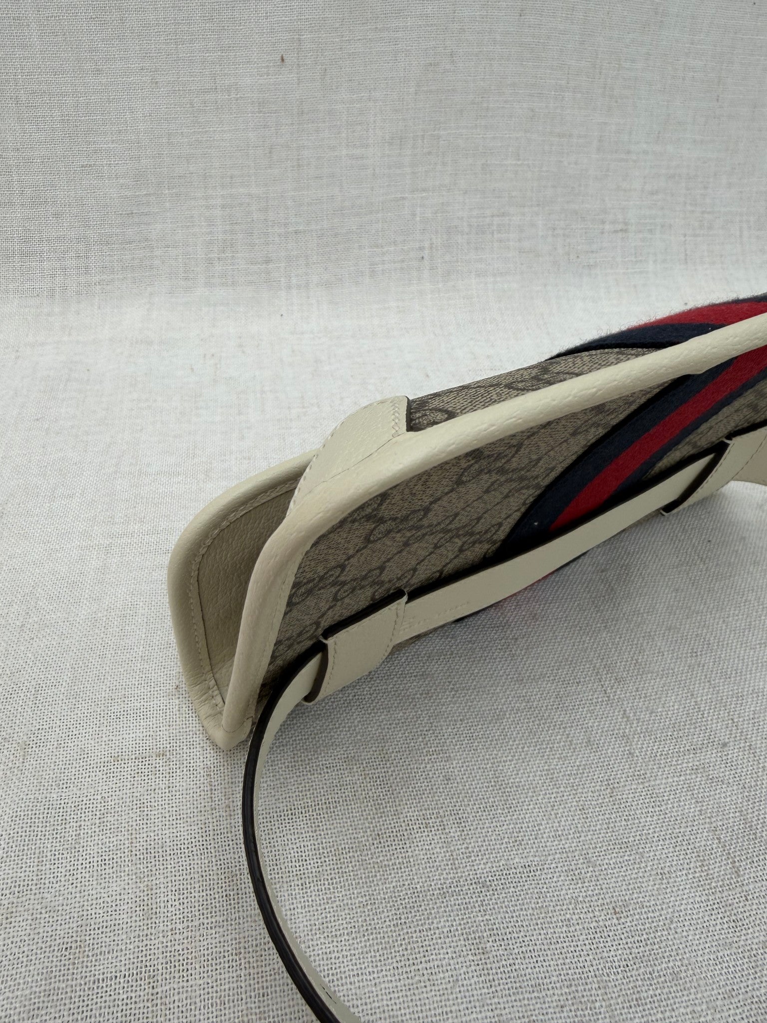 BRAND NEW- Gucci Beige Supreme Coated Canvas Ophidia Web Belt Bag Size 80/32