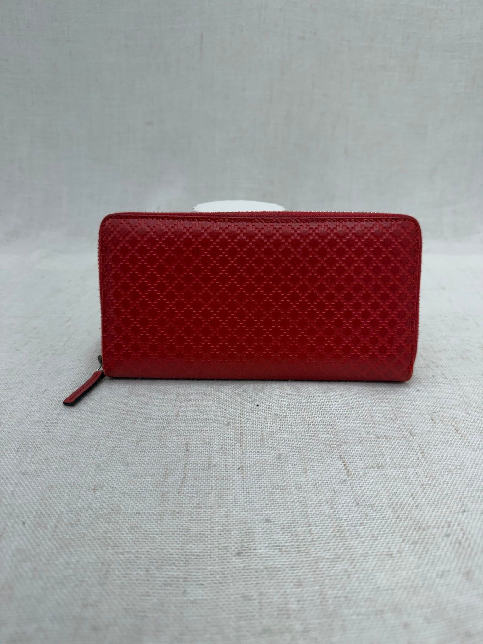 Gucci Red Diamante Leather Zippy Wallet
