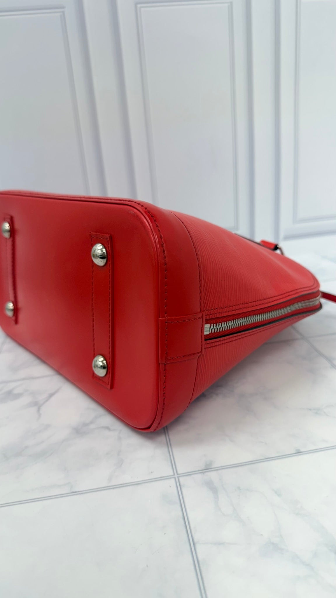 Louis Vuitton Red Epi Leather Alma PM Handbag