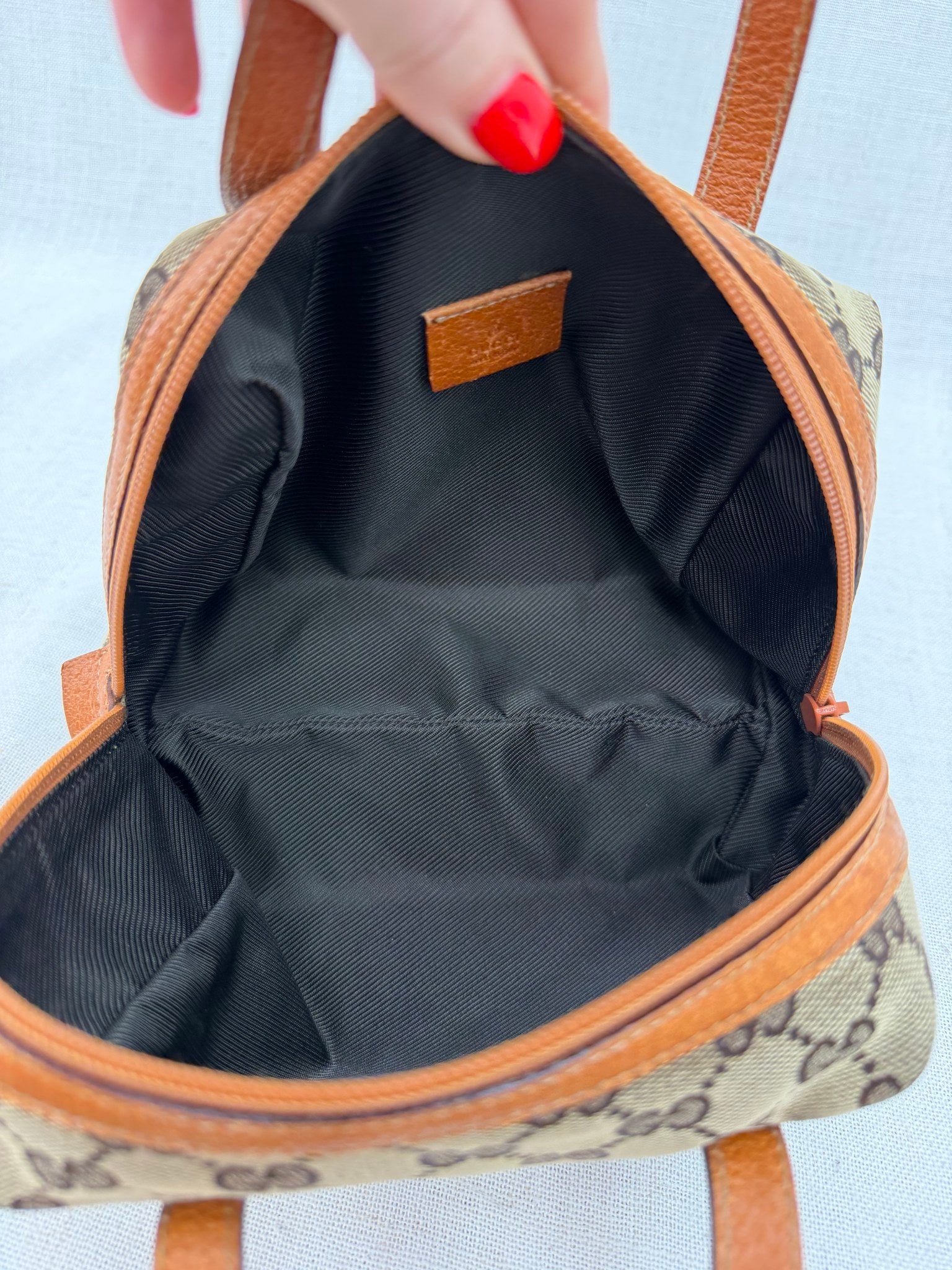 Gucci Tan GG Canvas & Leather Mini Dome Handbag