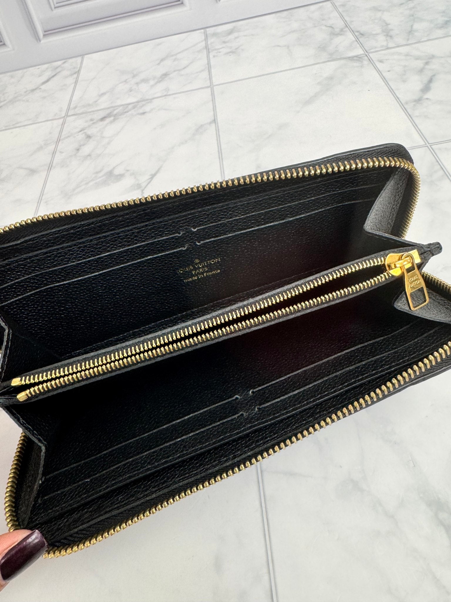 Louis Vuitton Black Monogram Empreinte Long Zippy Wallet