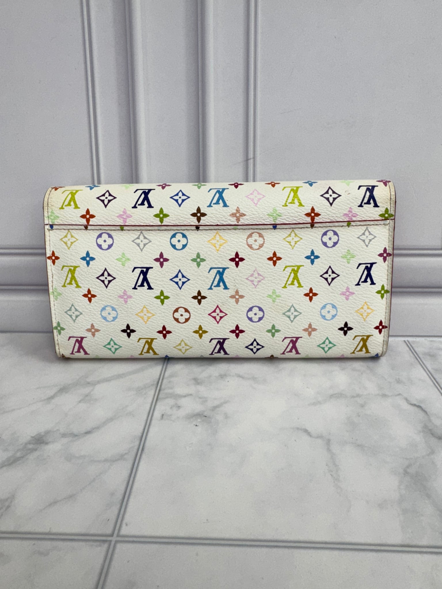Louis Vuitton White Monogram Multicolor Sarah Long Wallet