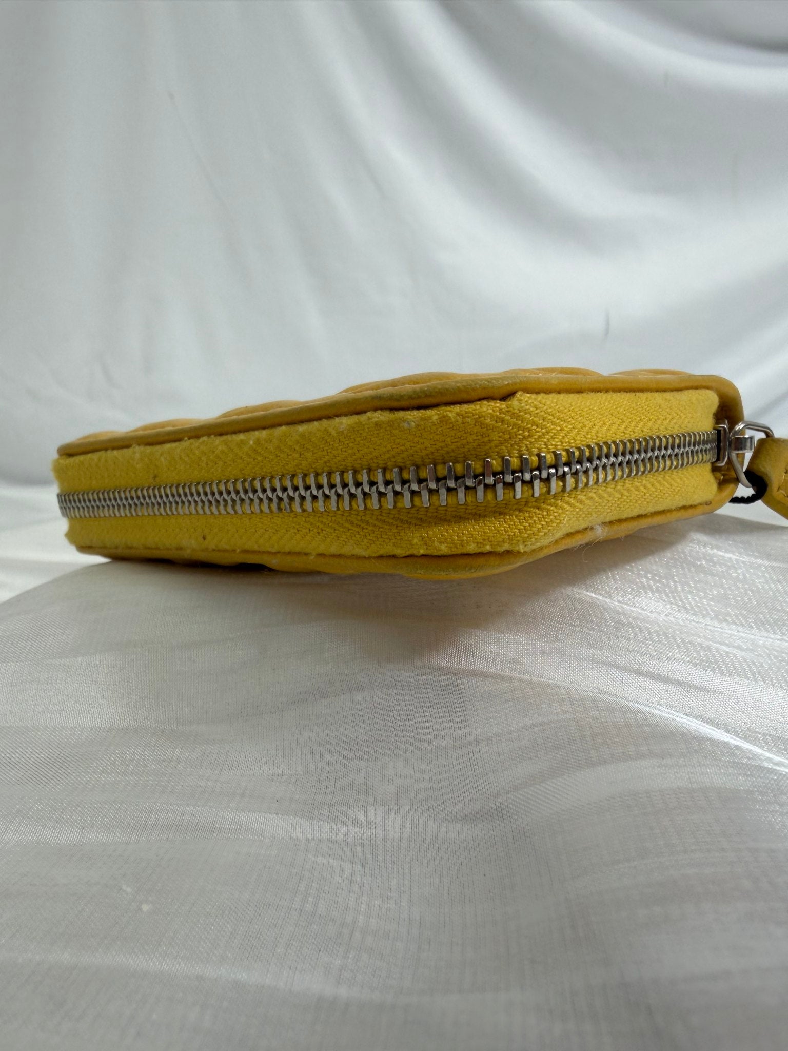 Chanel Yellow Calfskin Coco Mark Diamond Zippy Coin Case