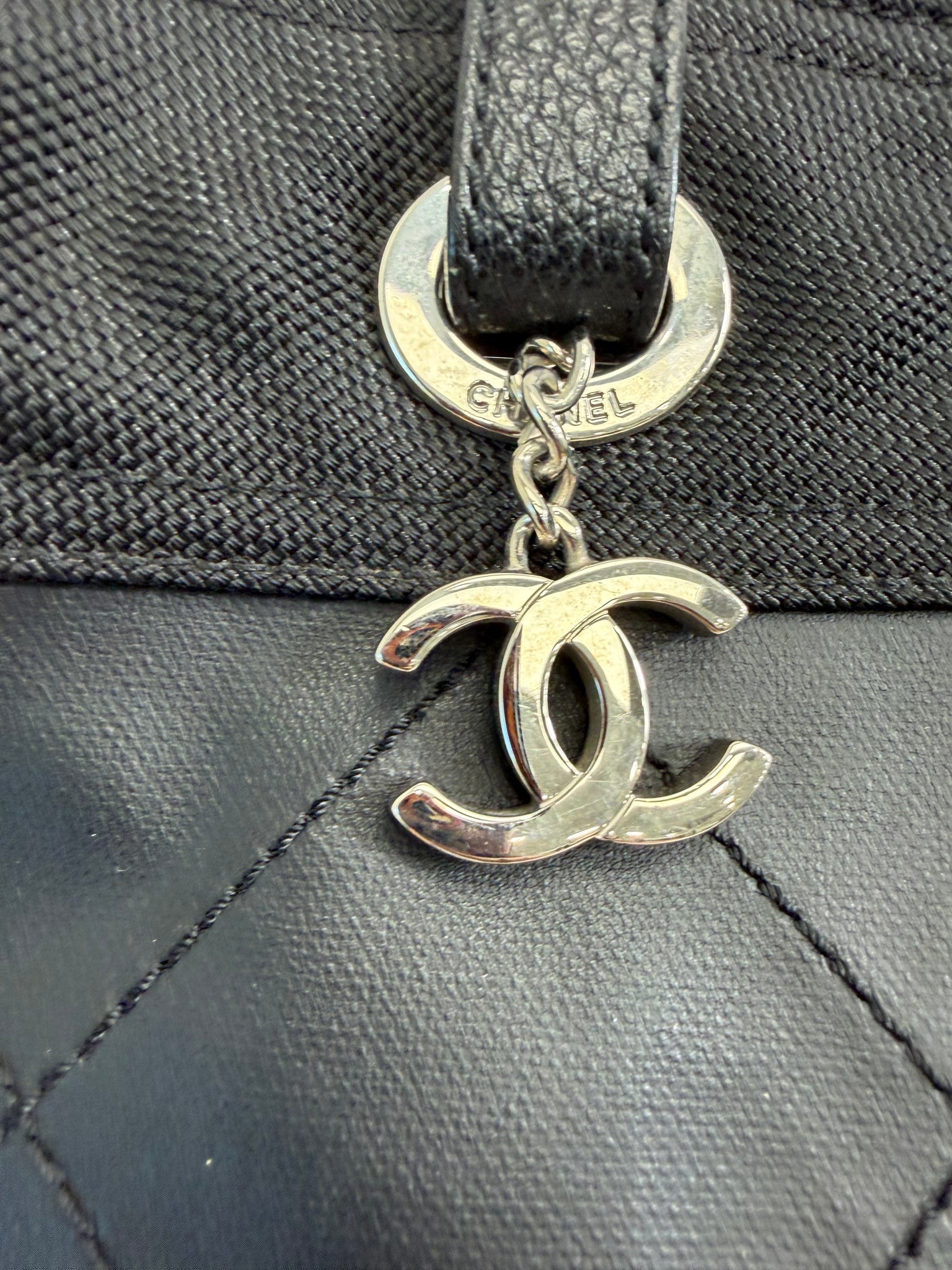 Chanel Black Quilted Paris Biarritz Tote Bag GM