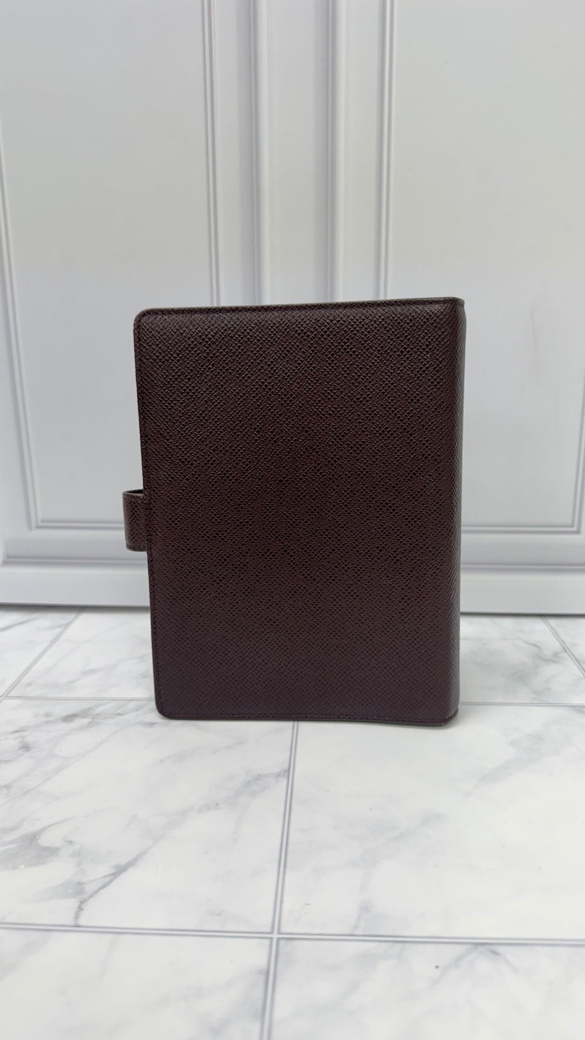 Louis Vuitton Burgundy Taiga Leather Notebook Agenda Cover MM