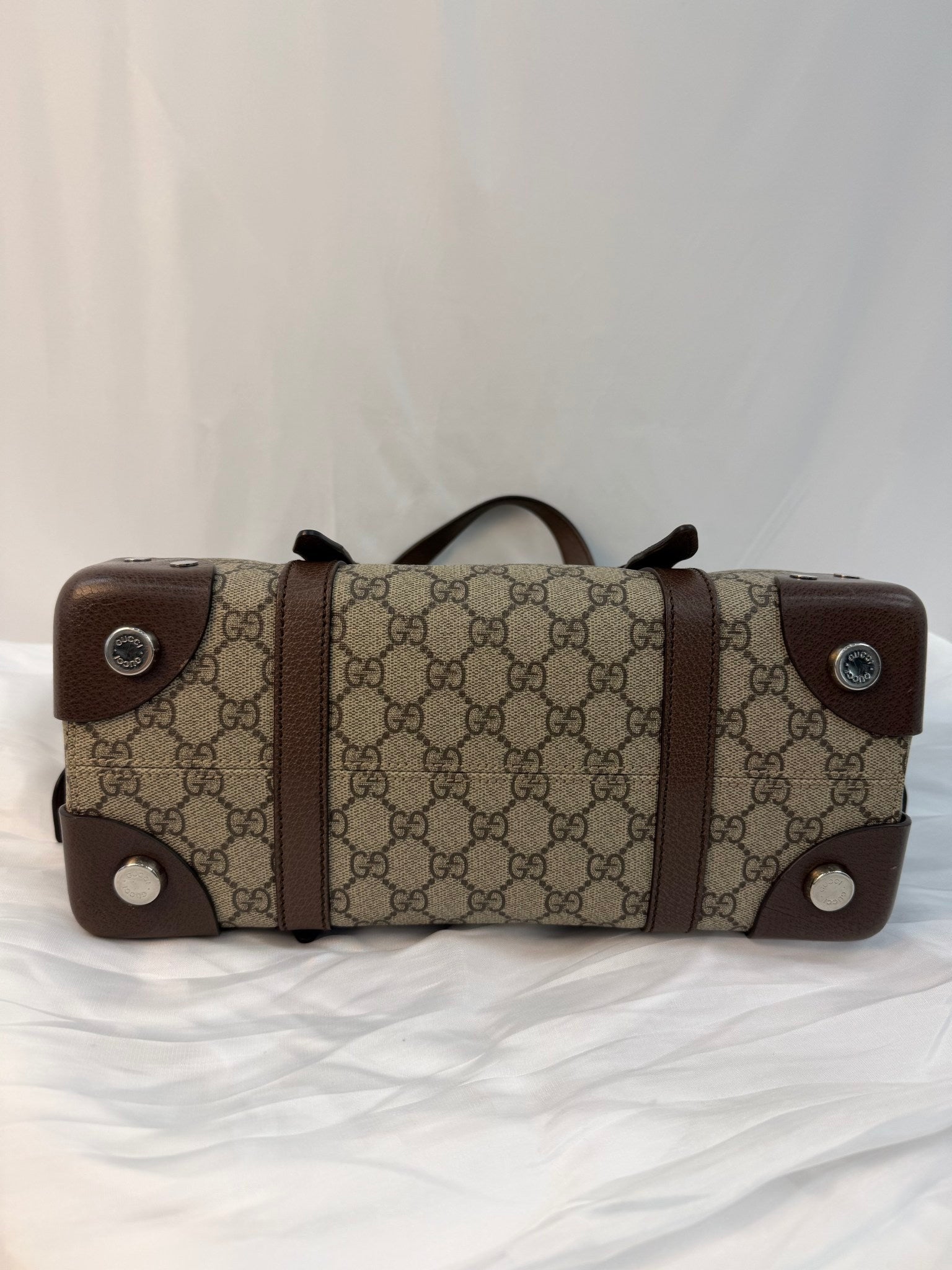 Gucci Brown GG Coated Canvas Bucket Travel Tote
