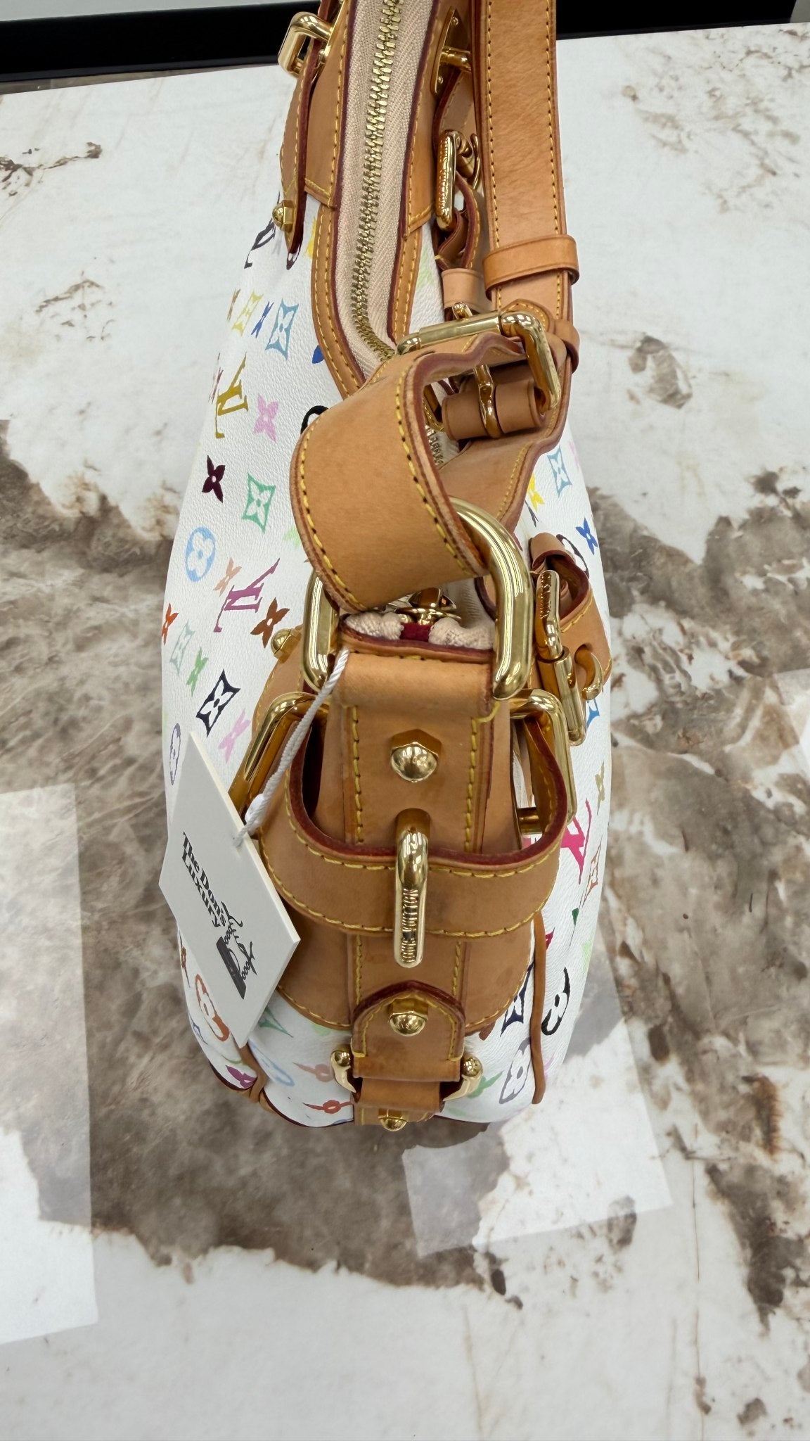Louis Vuitton White Multicolor Monogram Greta Shoulder Bag