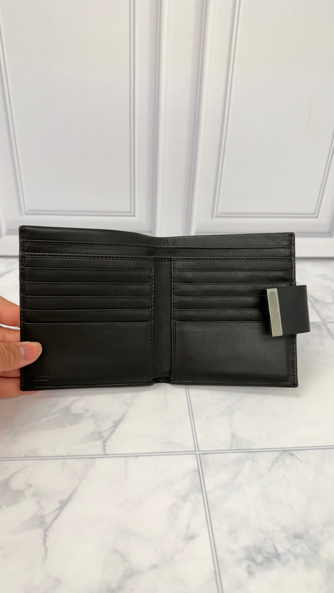 Gucci Black Soft Leather Compact Wallet