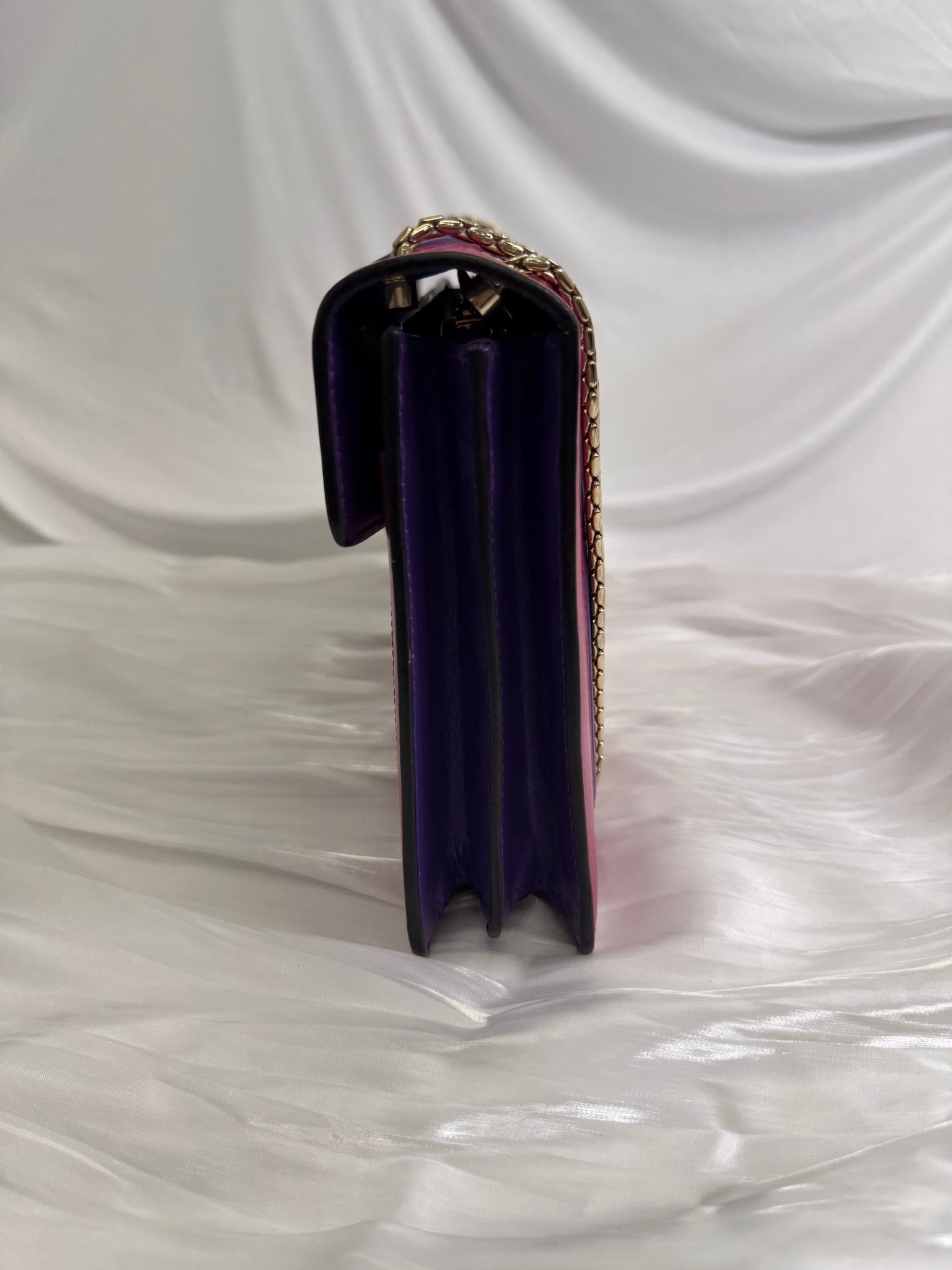 Bvlgari Pink and Purple Leather Serpenti Forever Bag