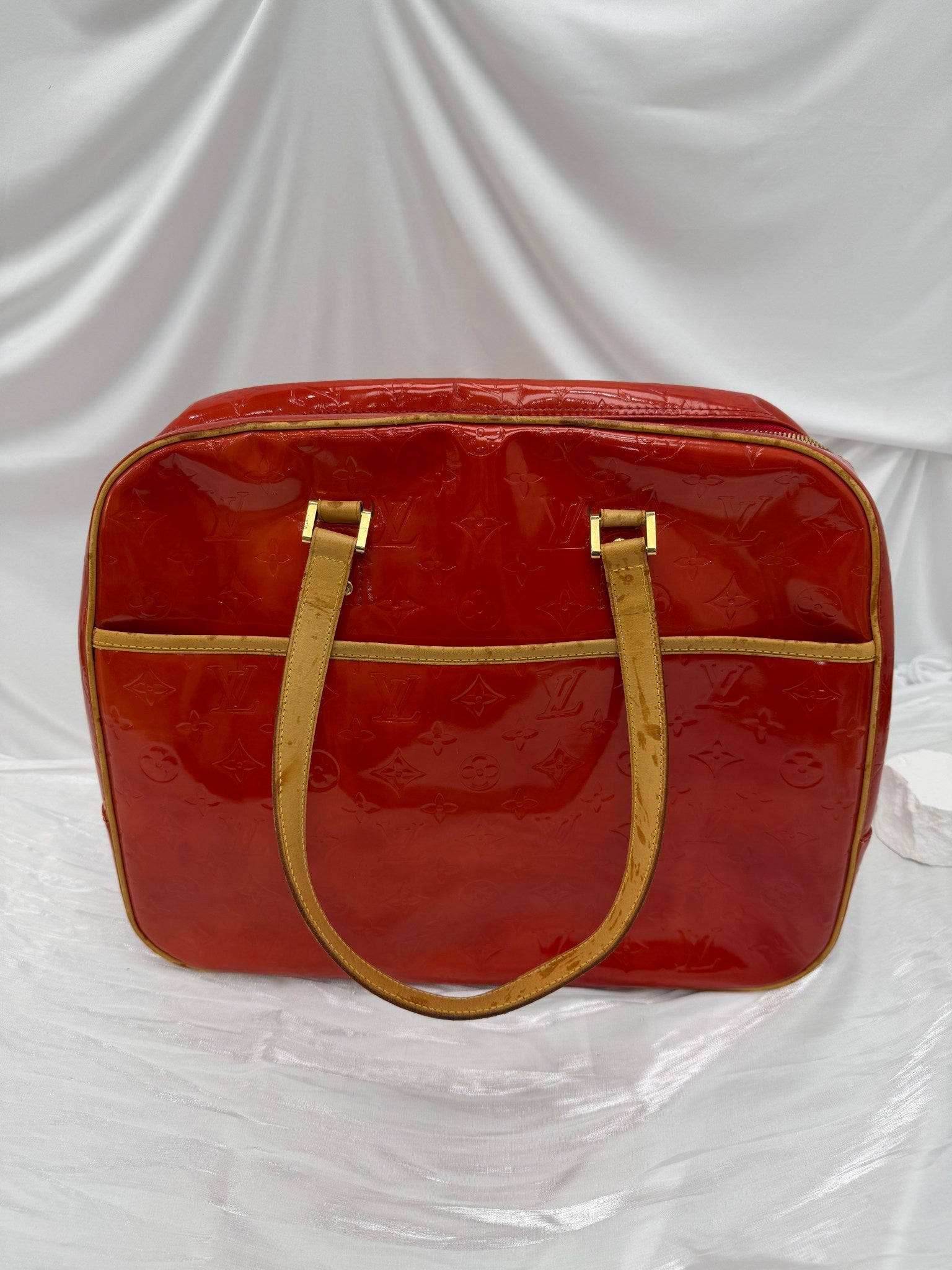 Louis Vuitton Red Vernis Sutton Shoulder Bag
