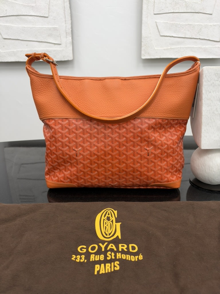 Goyard Orange Goyardine Grenadine Hobo Bag