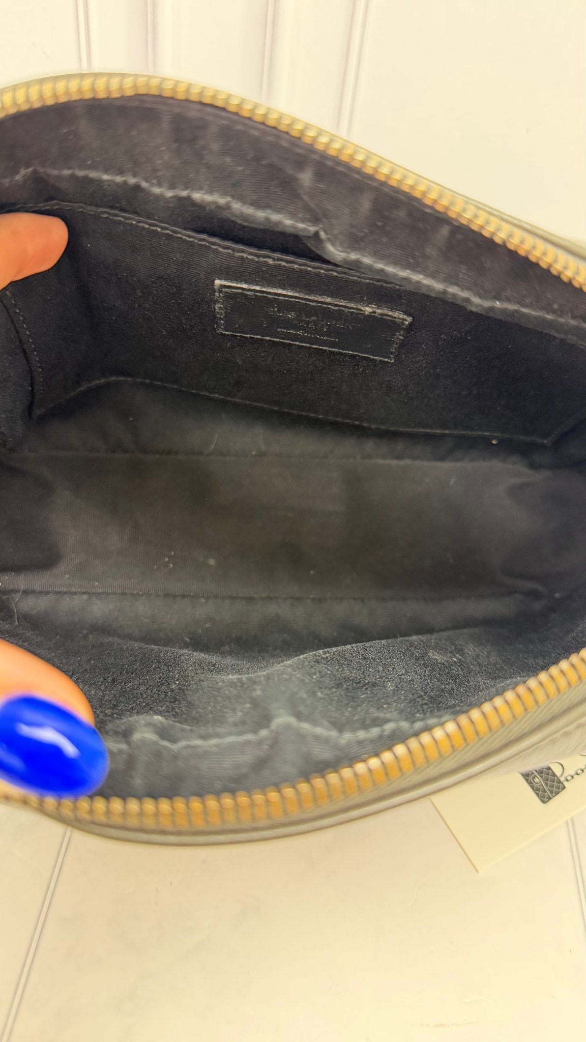 Saint Laurent YSL Dark Grey Leather Lou Camera Bag