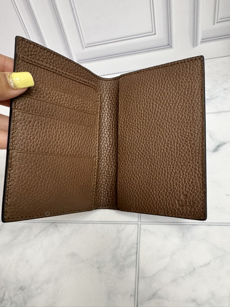 LIKE NEW - Gucci Brown GG Shadow Coated Canvas Passport Holder