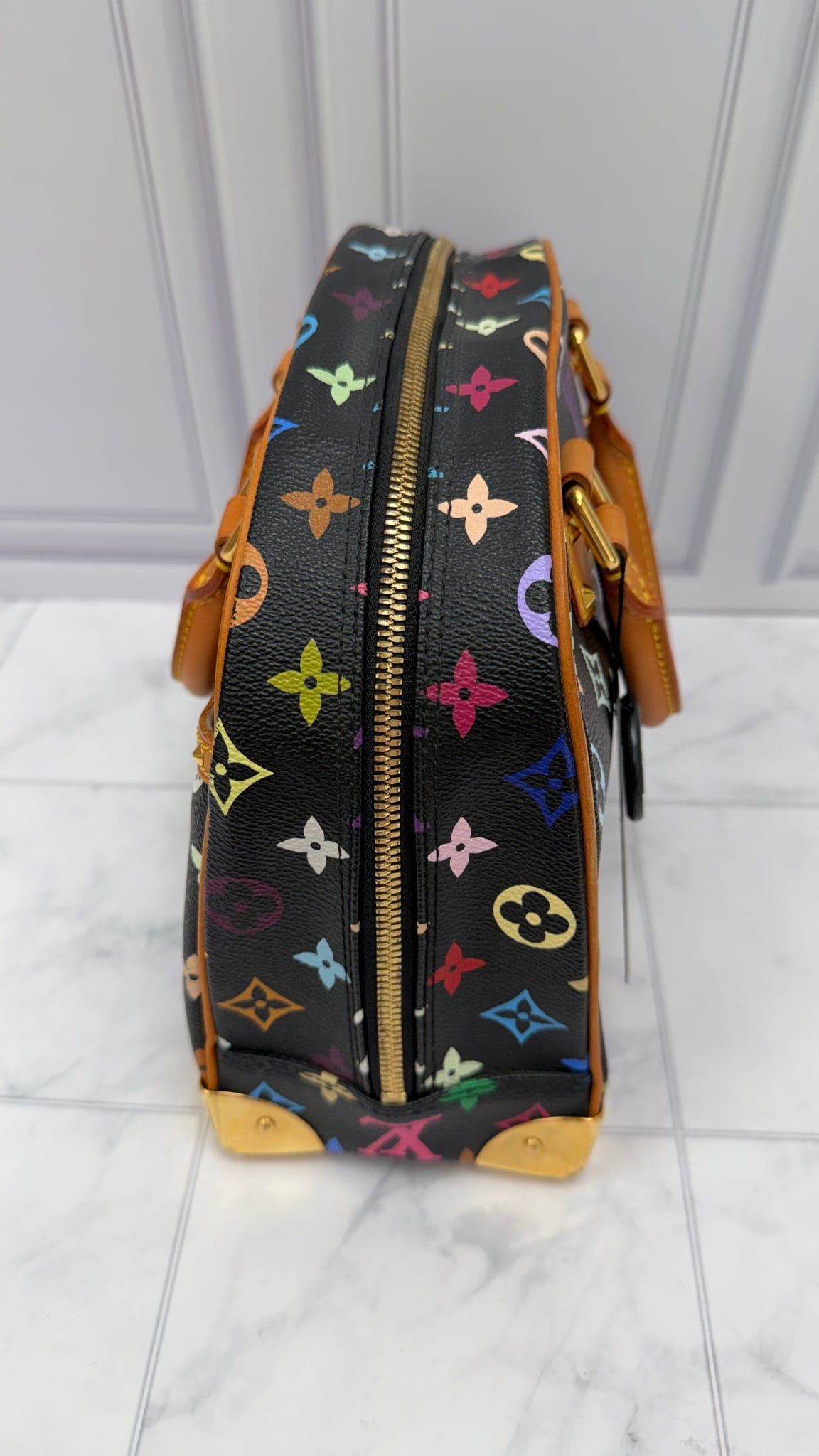 Louis Vuitton Black Multicolor Monogram Trouville Handbag