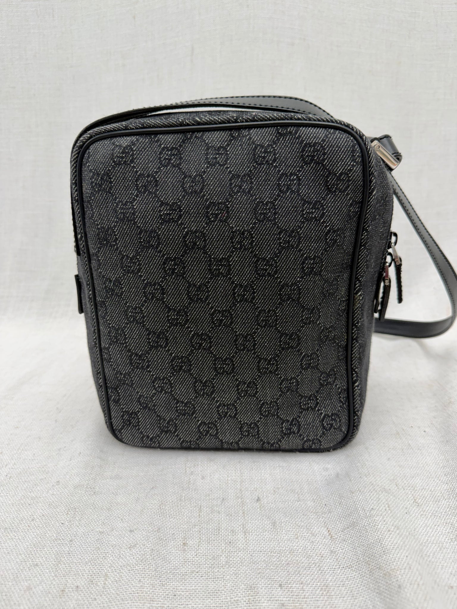 Gucci Black GG Jacquard Messenger Crossbody