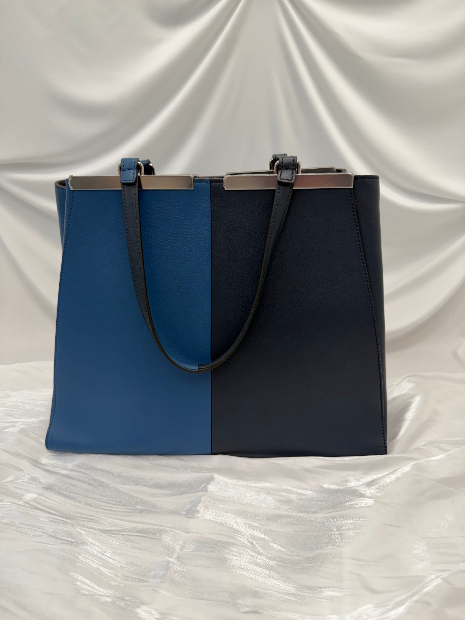 Fendi Bicolor Blue Leather 3Jours Tote Bag